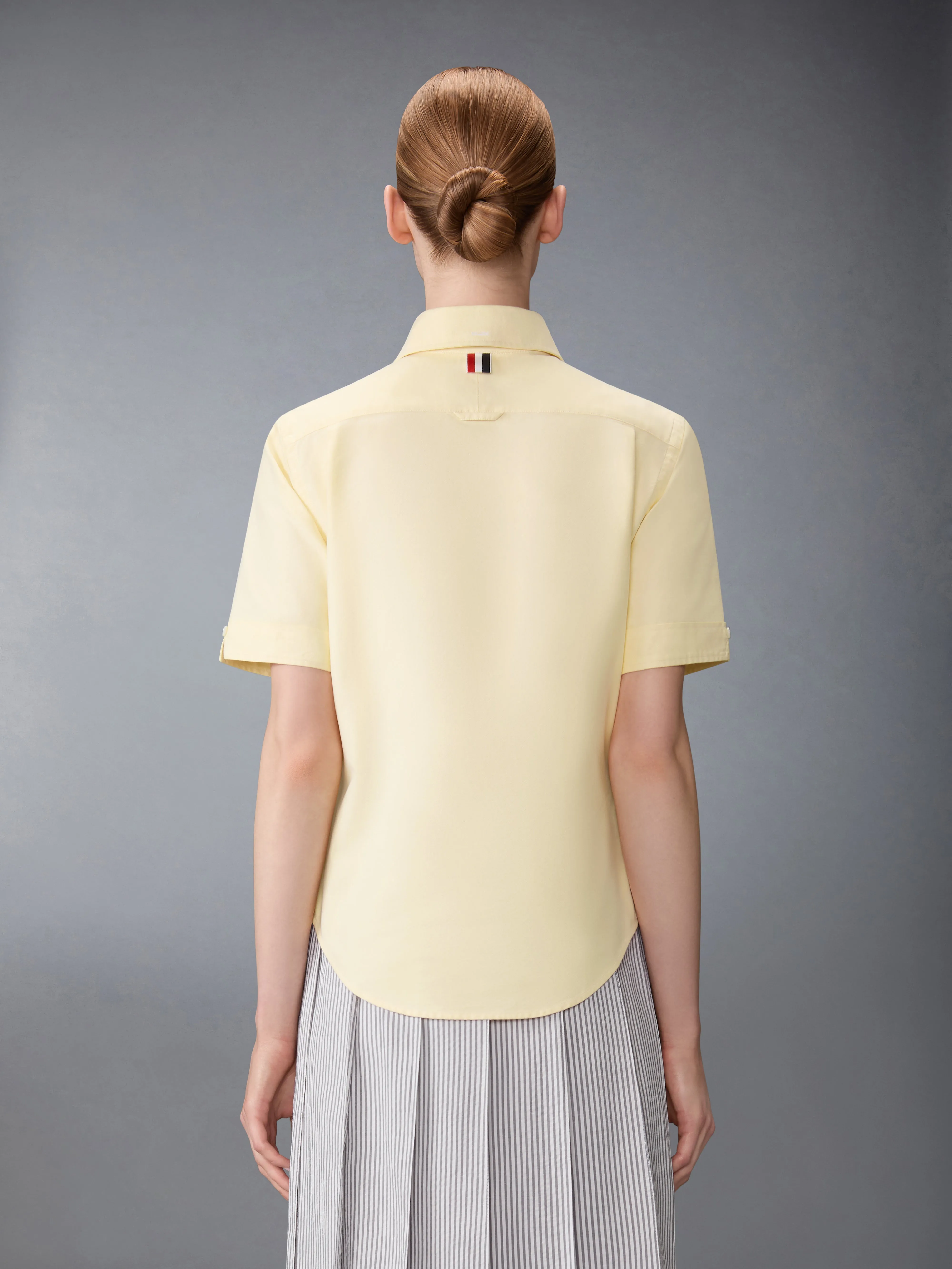 OXFORD ROUND COLLAR SHORT SLEEVE SHIRT sold by Thom Browne product image thumbnail 3
