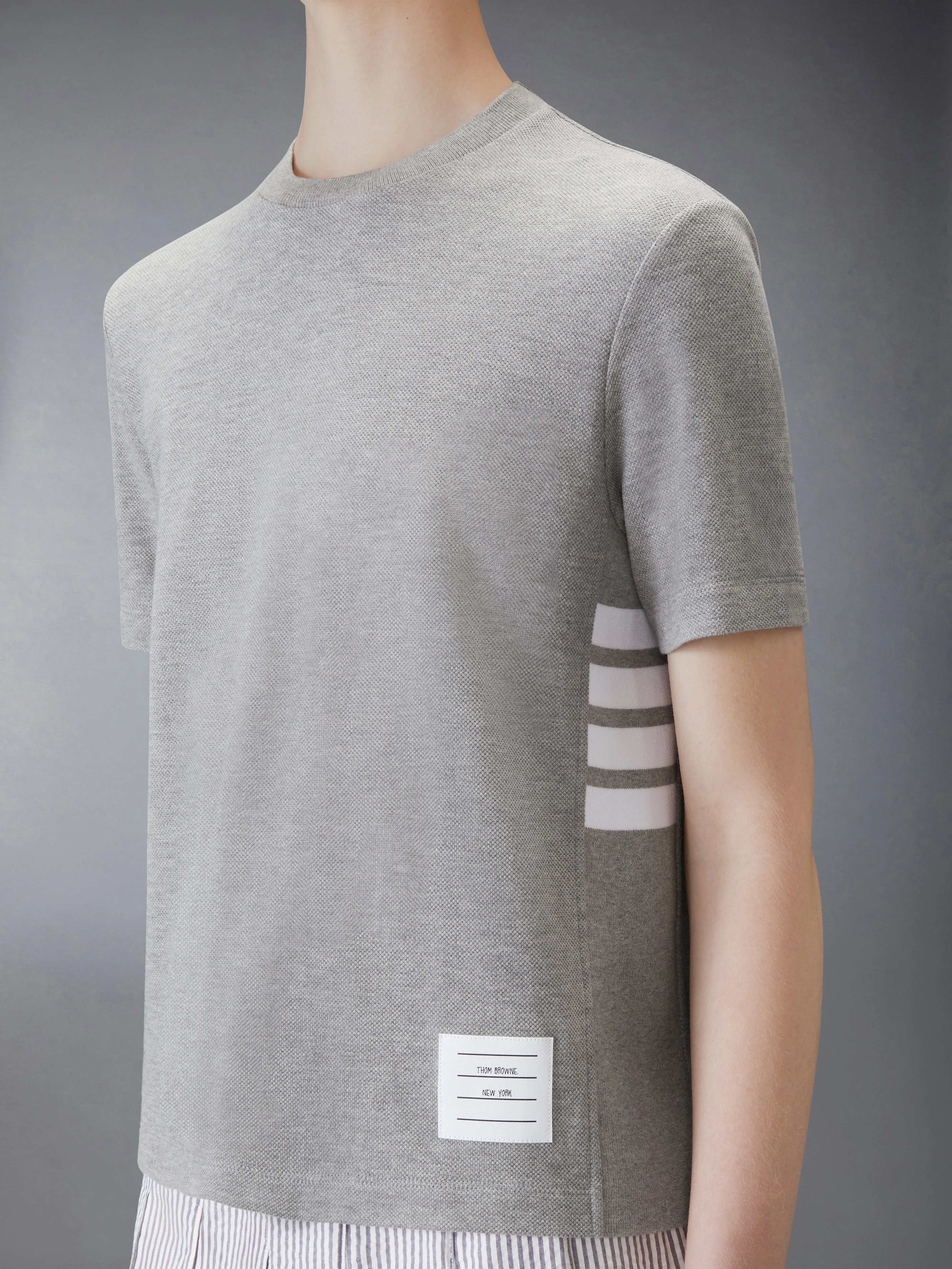 CLASSIC PIQUE 4-BAR TEE sold by Thom Browne product image thumbnail 5