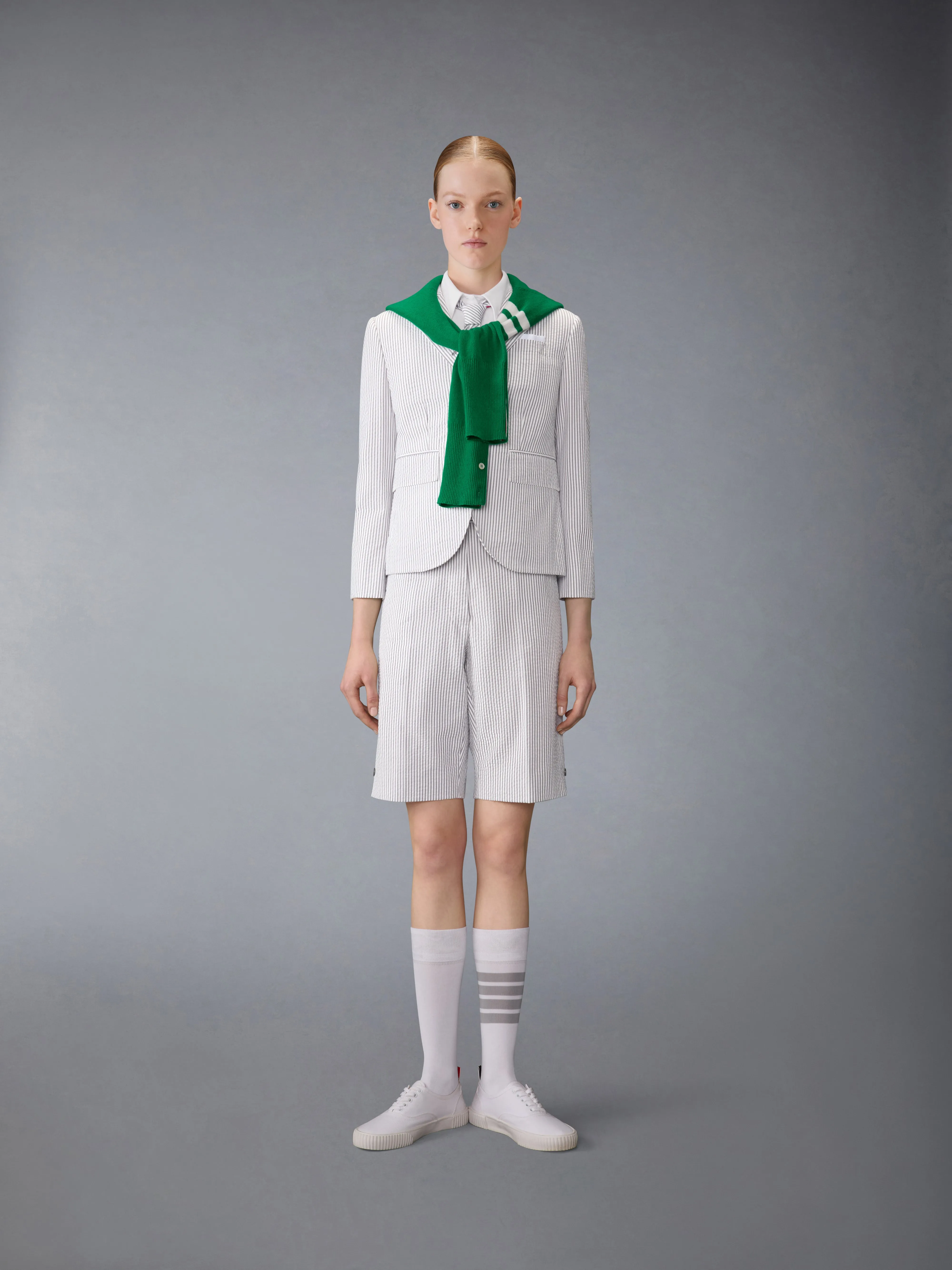OXFORD CROPPED SHORT SLEEVE SHIRT sold by Thom Browne product image thumbnail 4