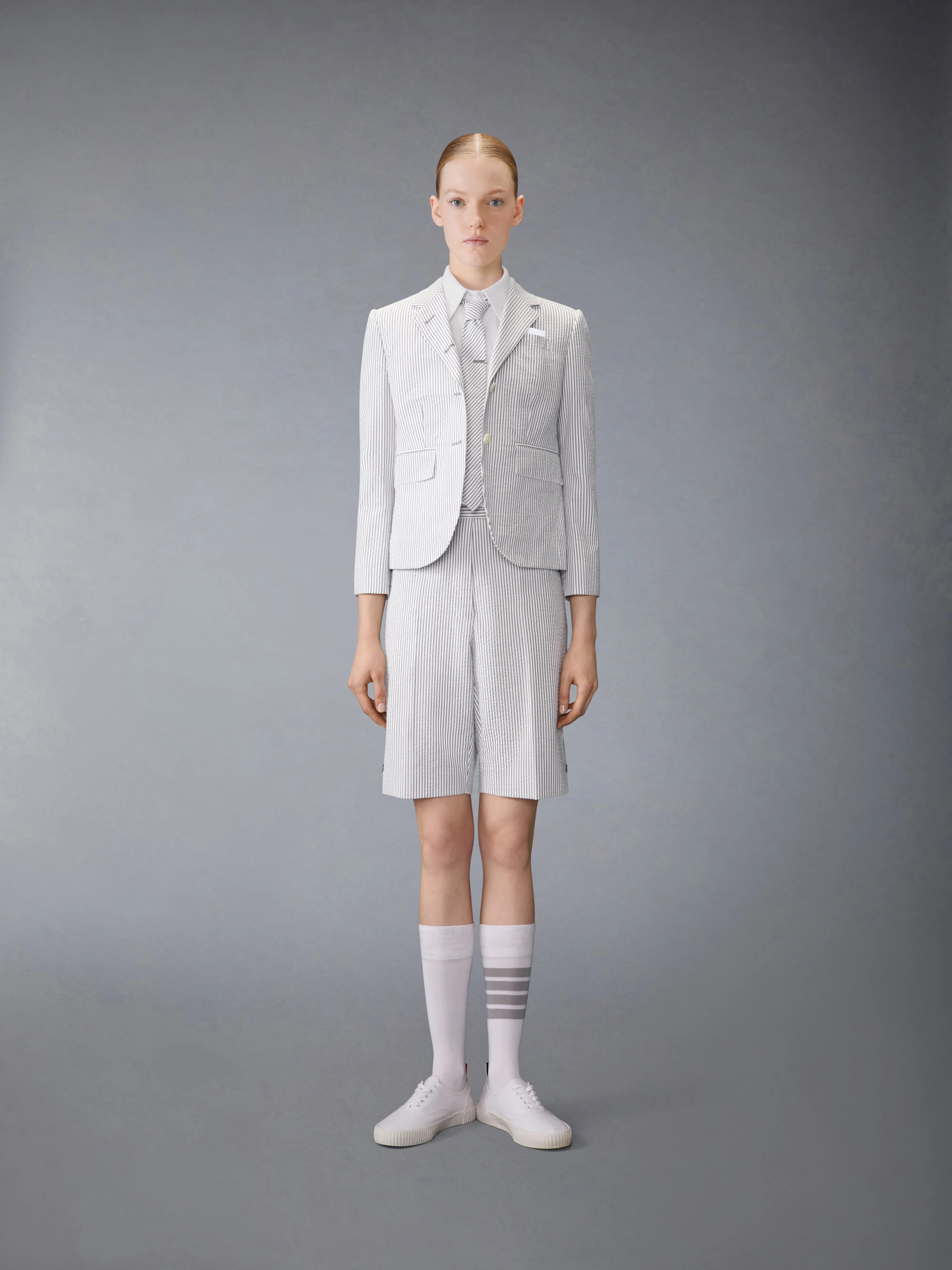 OXFORD CROPPED SHORT SLEEVE SHIRT sold by Thom Browne product image thumbnail 3