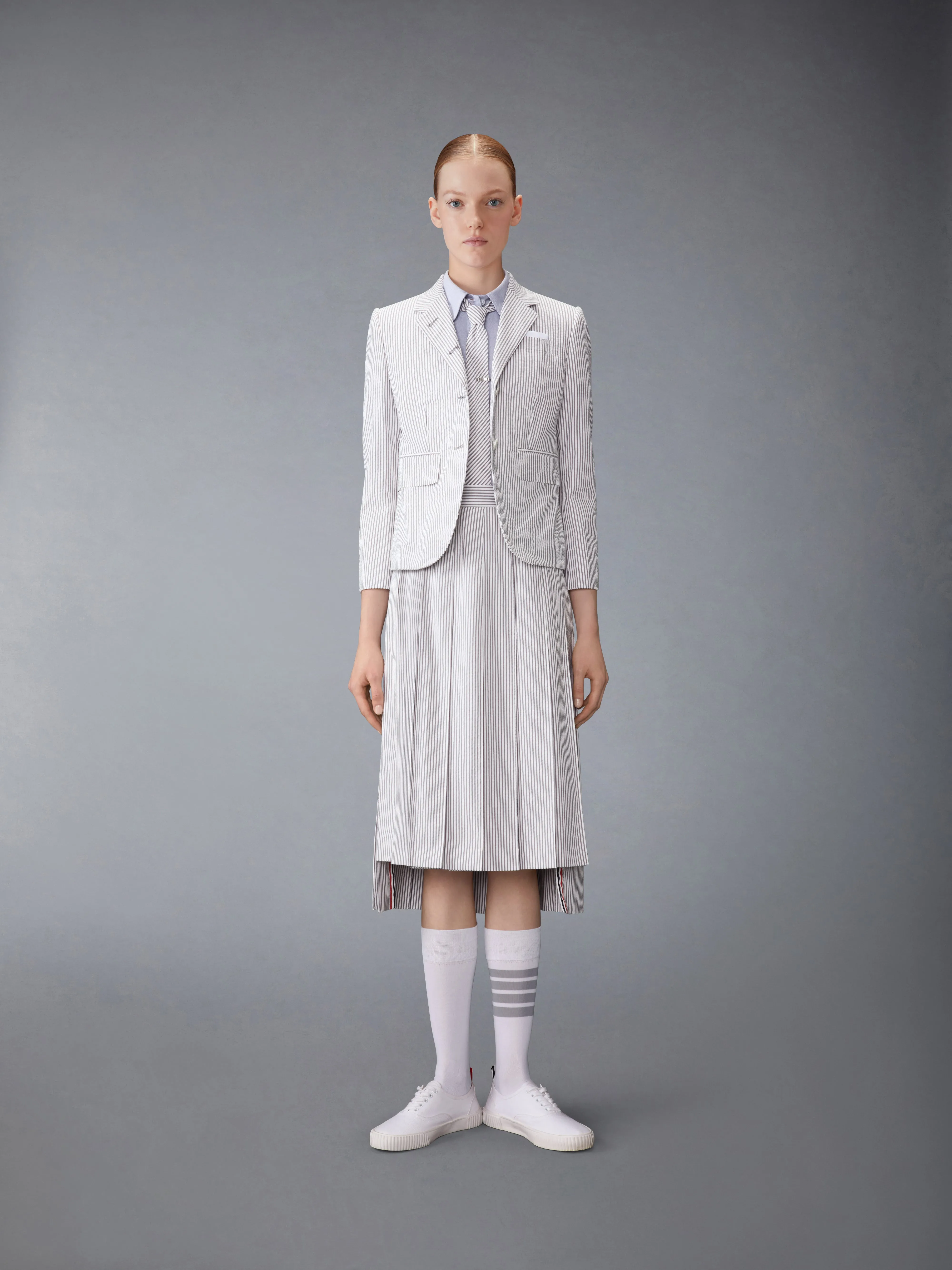 OXFORD ROUND COLLAR SHORT SLEEVE SHIRT sold by Thom Browne product image thumbnail 4