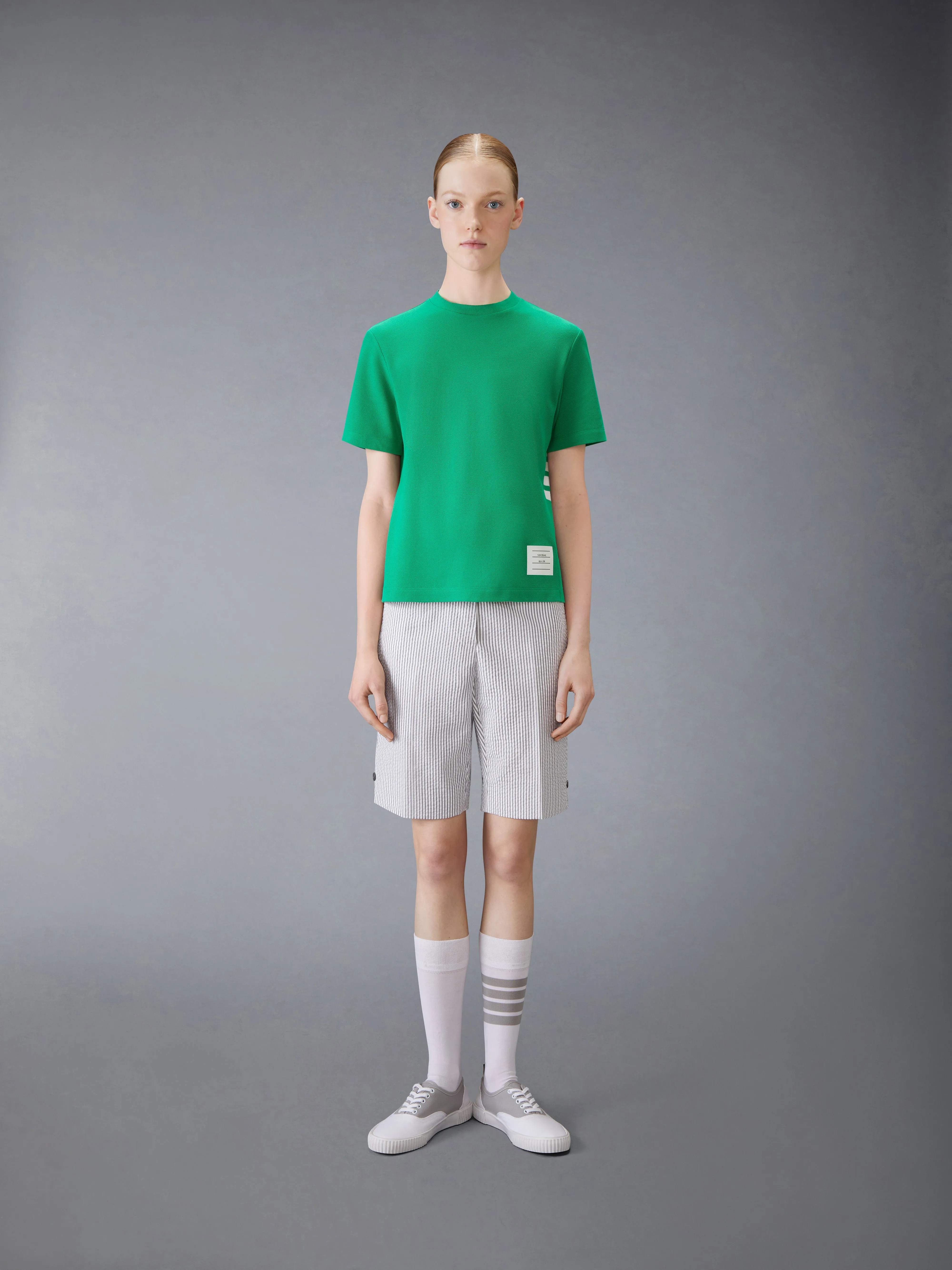 CLASSIC PIQUE 4-BAR TEE sold by Thom Browne product image thumbnail 4