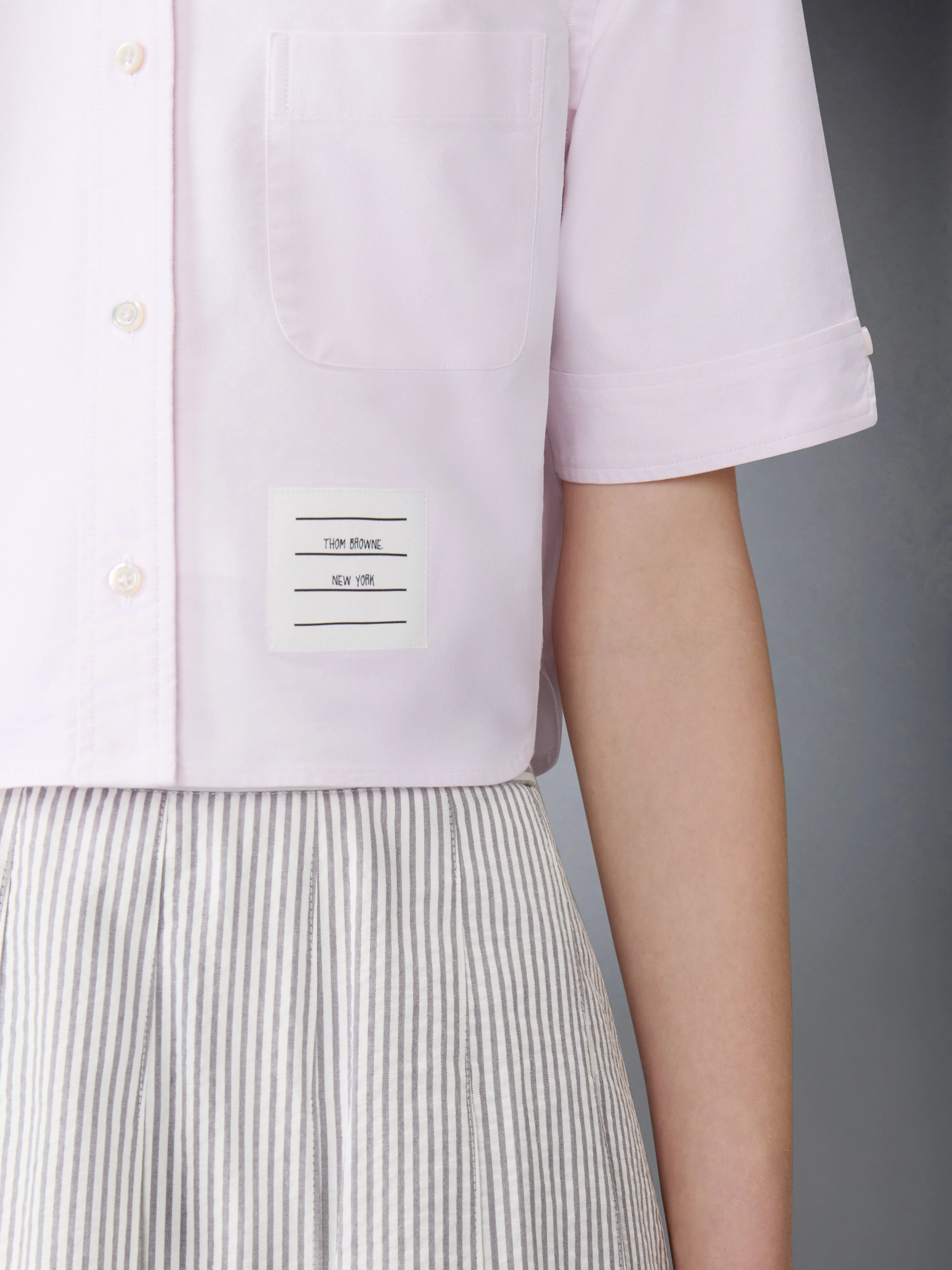 OXFORD CROPPED SHORT SLEEVE SHIRT sold by Thom Browne product image thumbnail 5