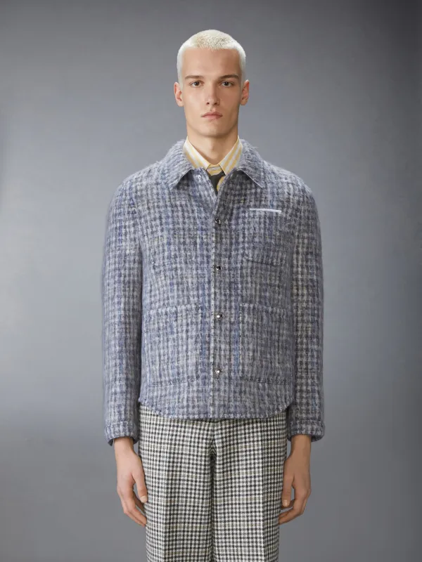 GUNCLUB CHECK HAIRY MOHAIR UTILITY JACKET sold by Thom Browne