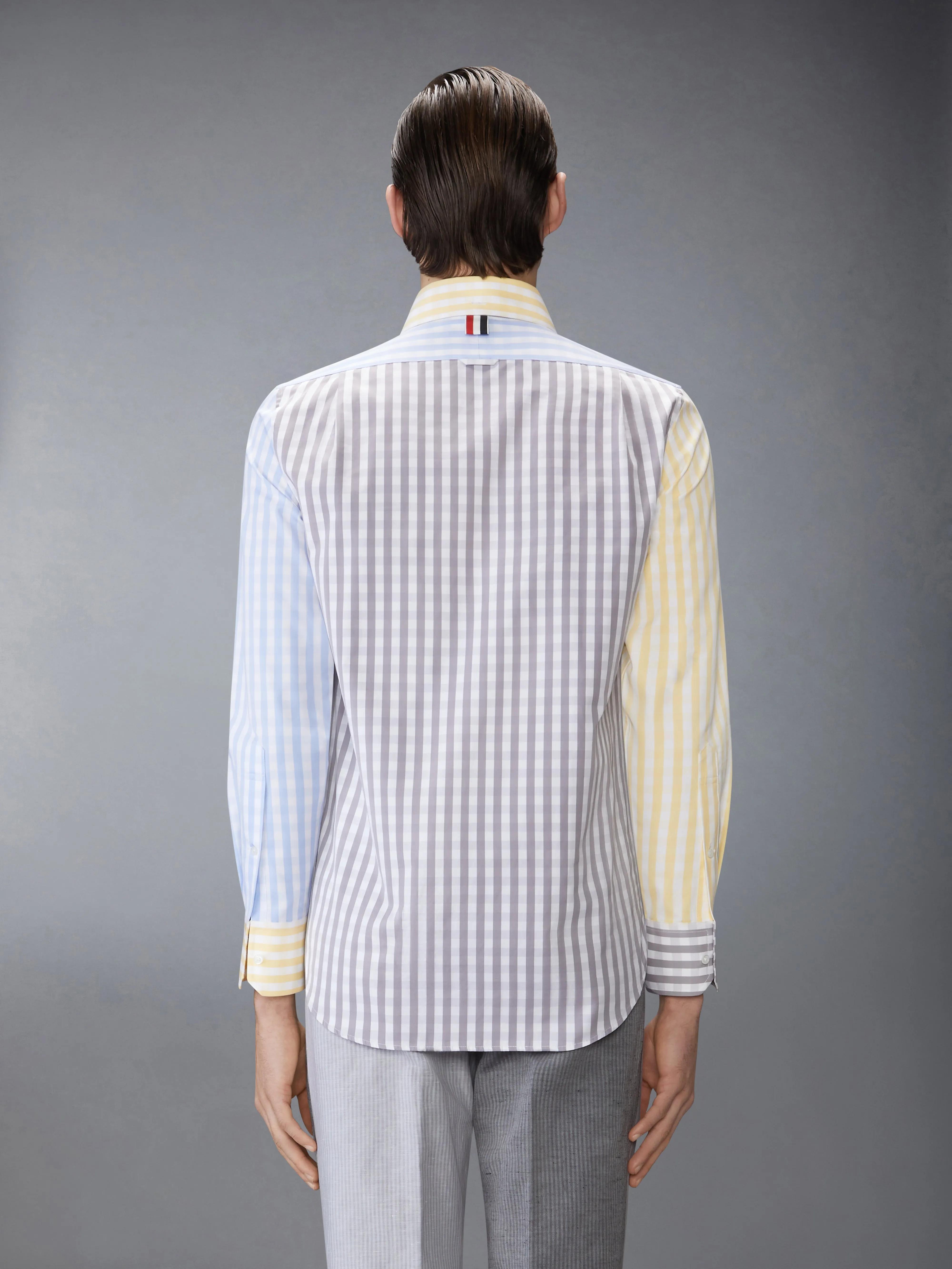 GINGHAM CHECK POPLIN FUNMIX SHIRT sold by Thom Browne product image thumbnail 3