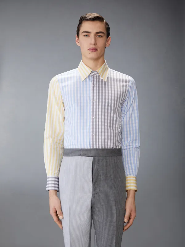 GINGHAM CHECK POPLIN FUNMIX SHIRT sold by Thom Browne