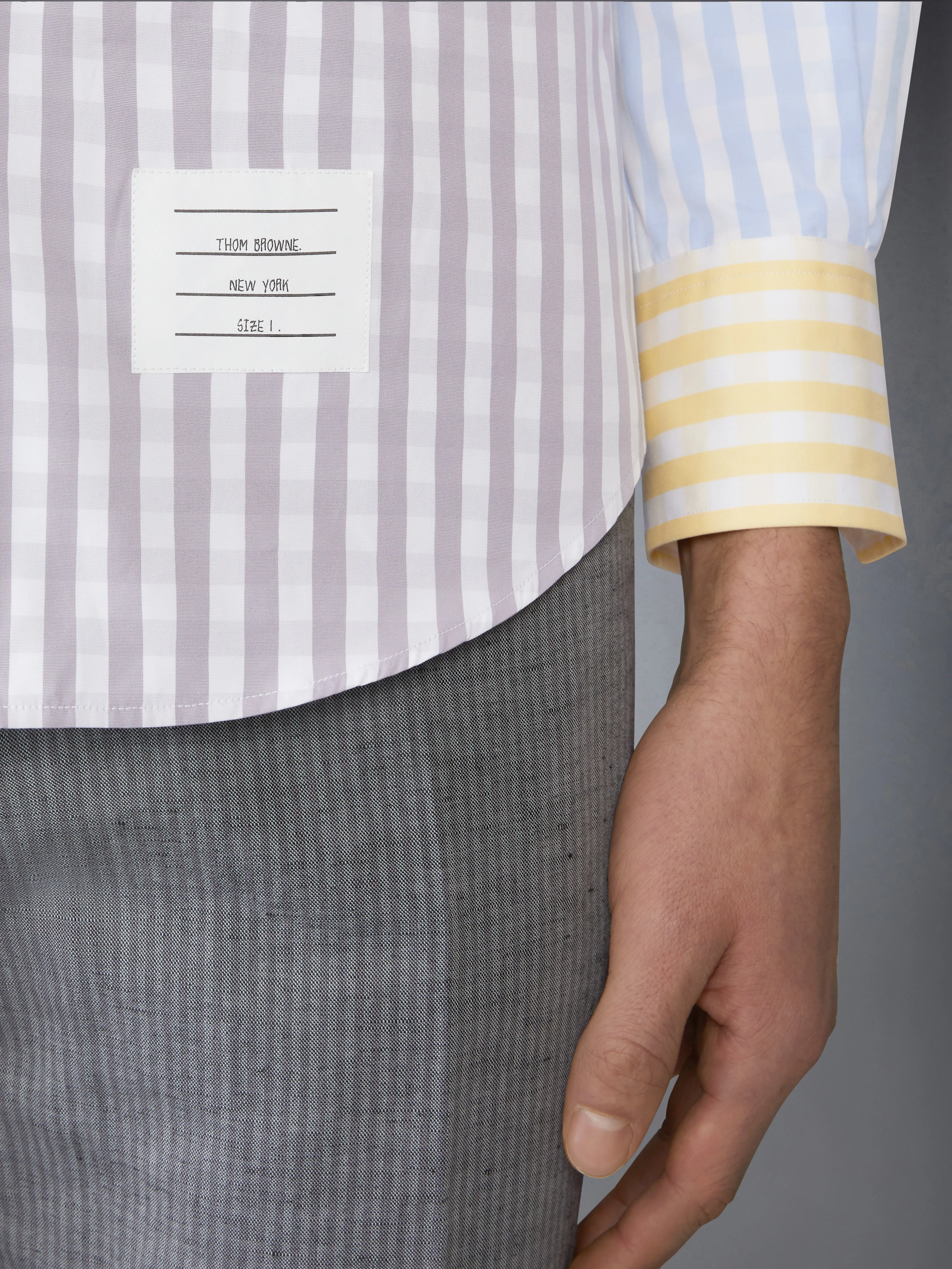 GINGHAM CHECK POPLIN FUNMIX SHIRT sold by Thom Browne product image thumbnail 5