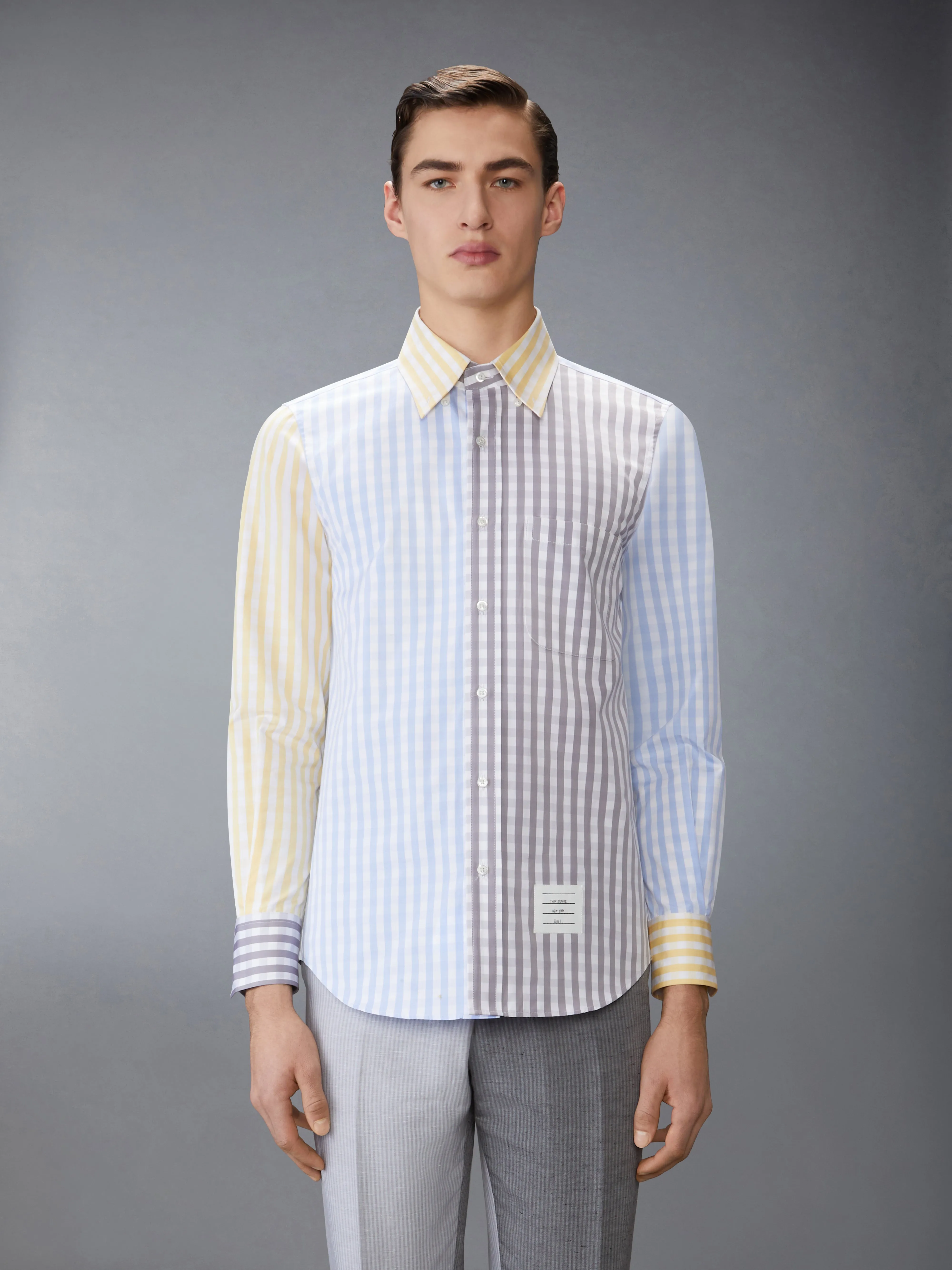 GINGHAM CHECK POPLIN FUNMIX SHIRT sold by Thom Browne product image thumbnail 2