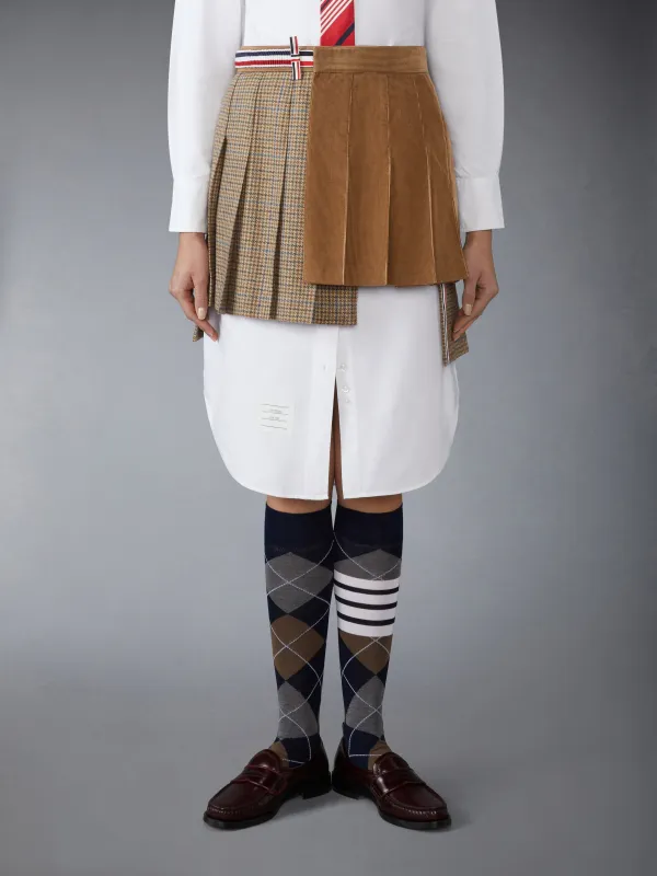 GUNCLUB CHECK CHEVIOT TWEED PLEATED MINI SKIRT sold by Thom Browne