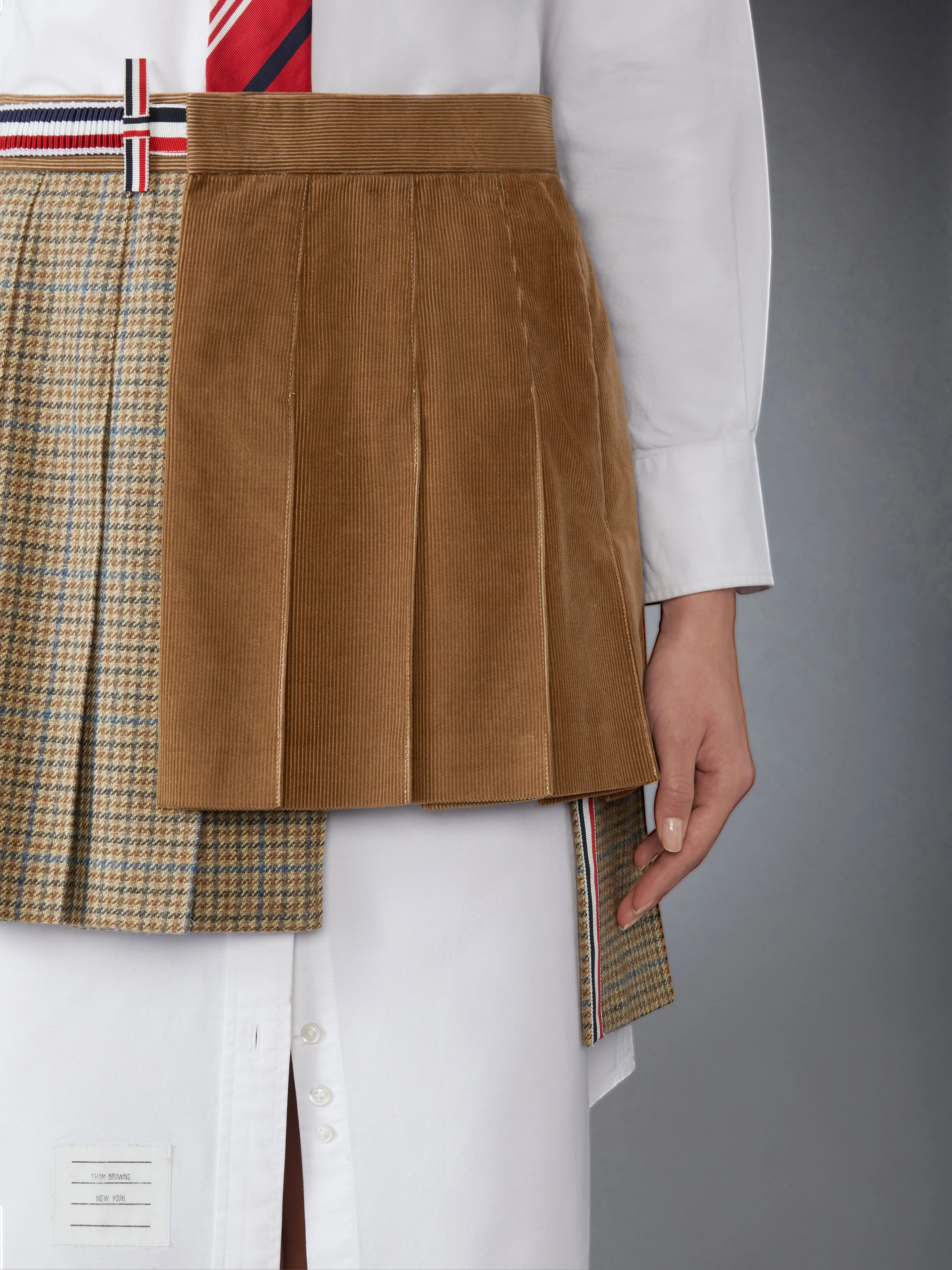 GUNCLUB CHECK CHEVIOT TWEED PLEATED MINI SKIRT sold by Thom Browne product image thumbnail 5