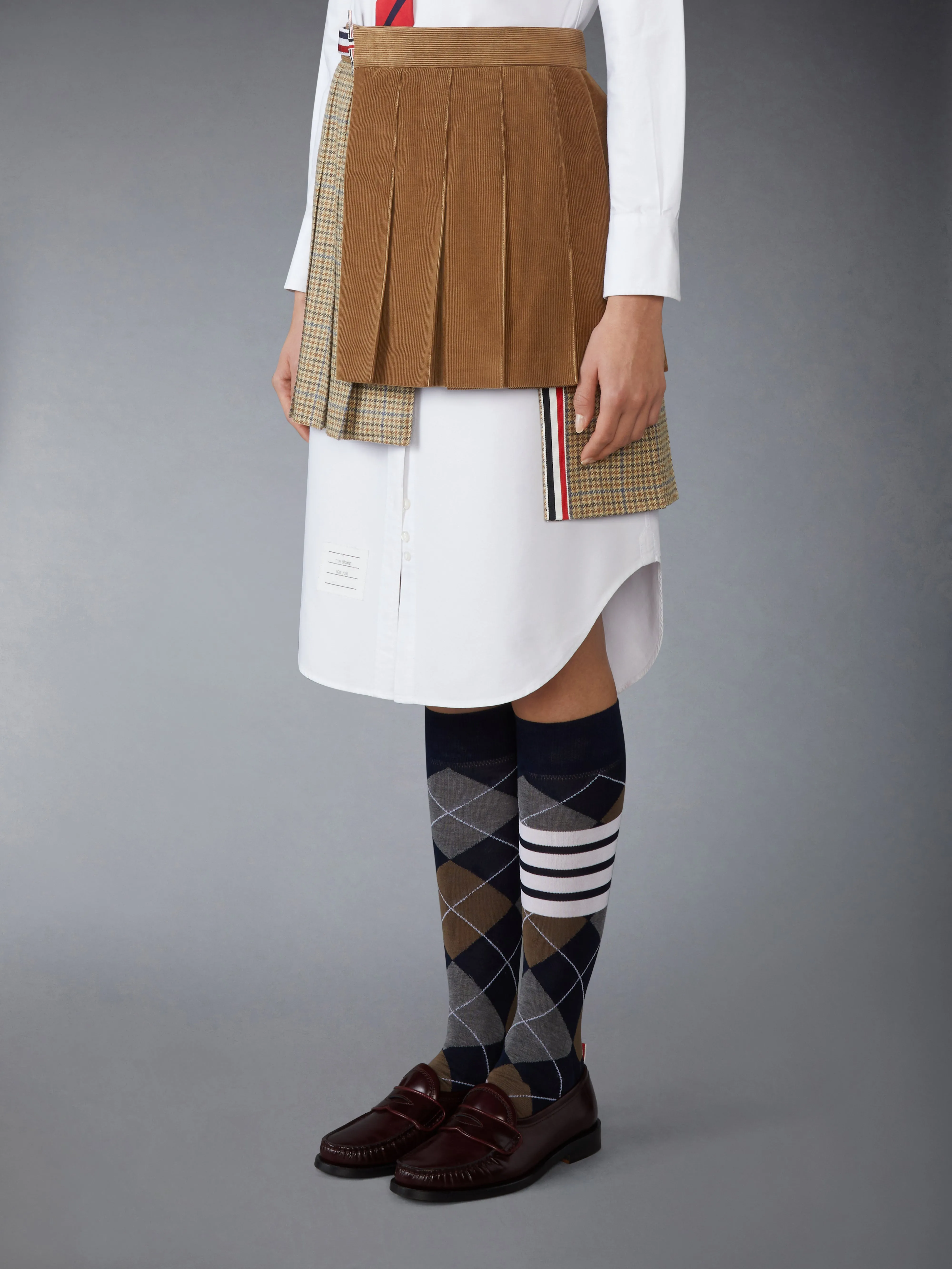 GUNCLUB CHECK CHEVIOT TWEED PLEATED MINI SKIRT sold by Thom Browne product image thumbnail 2