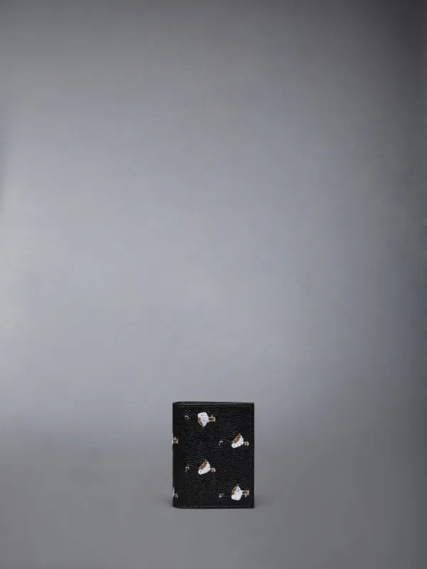 PEBBLE GRAIN GOOSE EMBROIDERY DOUBLE CARD HOLDER sold by Thom Browne