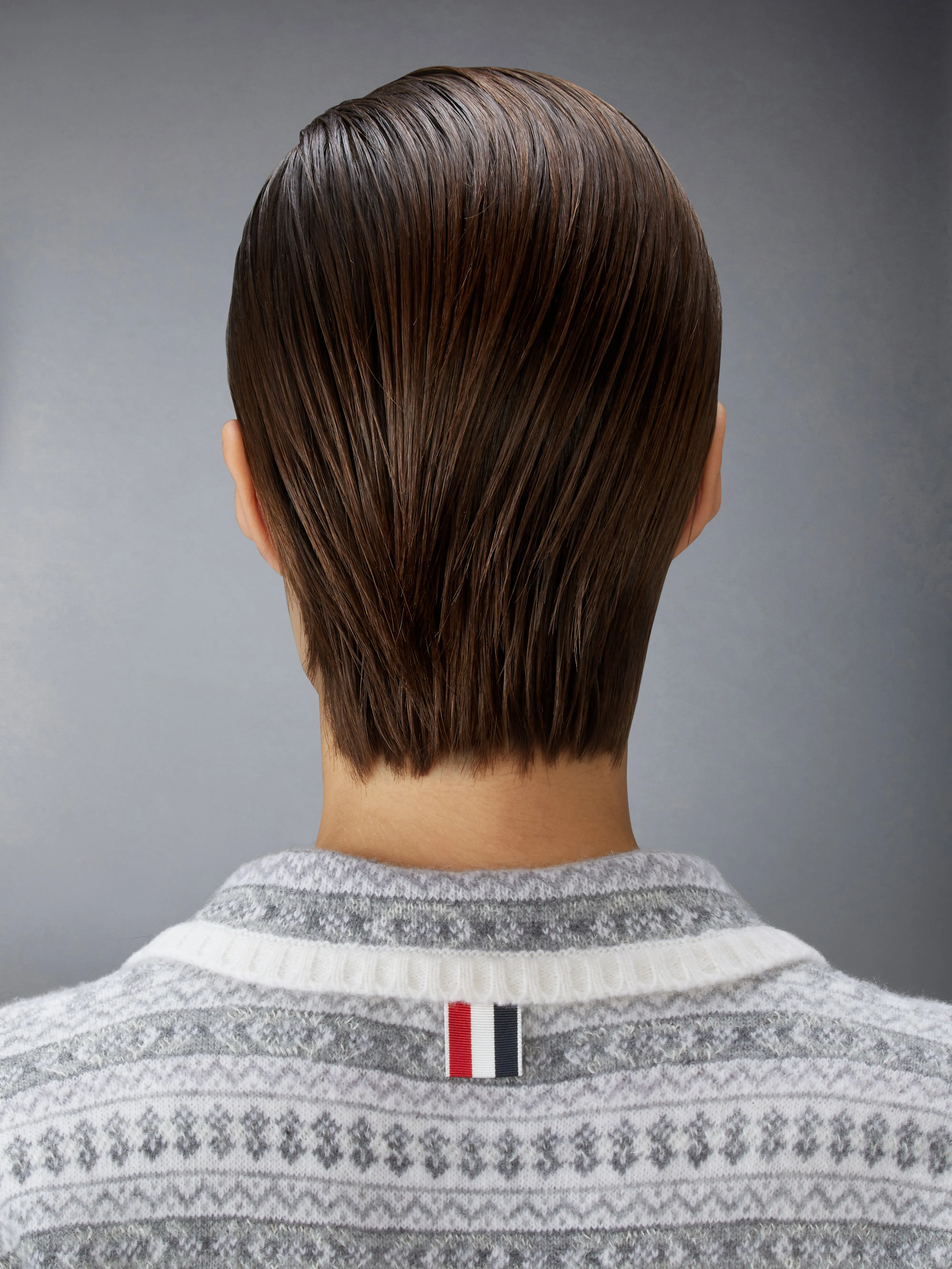 WOOL FLANNEL AND MOHAIR JACQUARD PETER PAN COLLAR PULLOVER sold by Thom Browne product image thumbnail 4