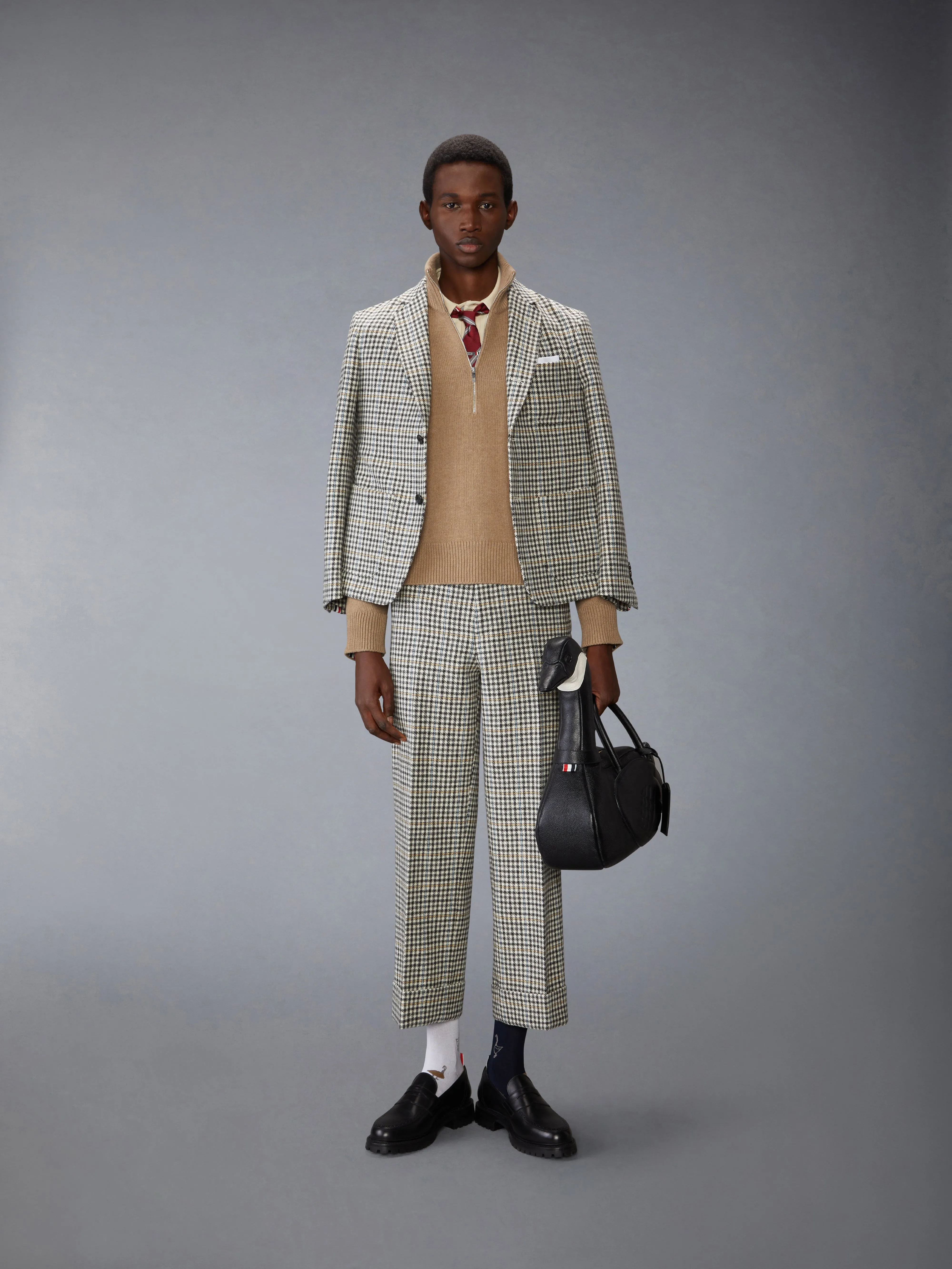 GEESE INTARSIA MERNIO WOOL MOCK NECK PULLOVER sold by Thom Browne product image thumbnail 3