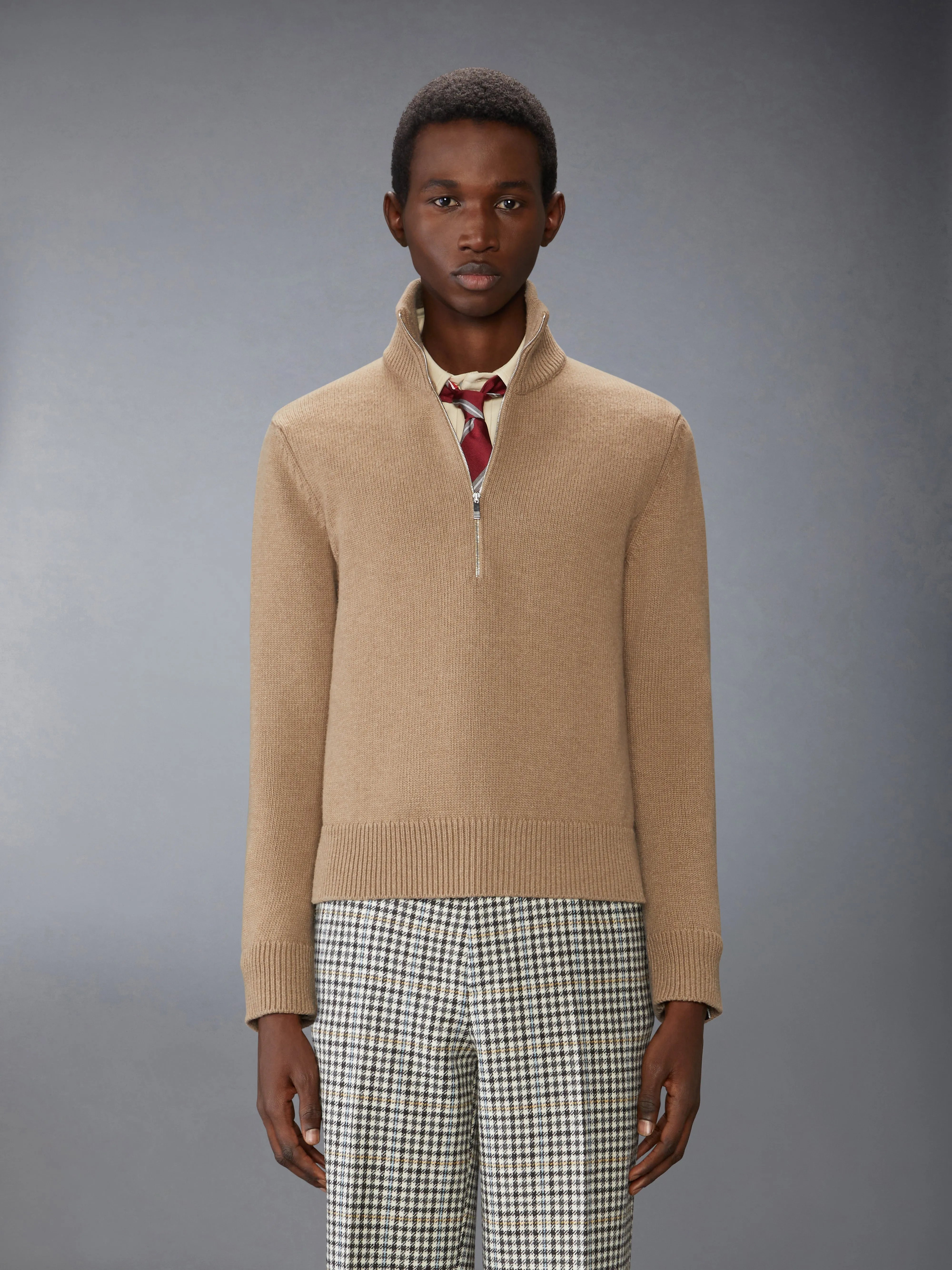 GEESE INTARSIA MERNIO WOOL MOCK NECK PULLOVER sold by Thom Browne