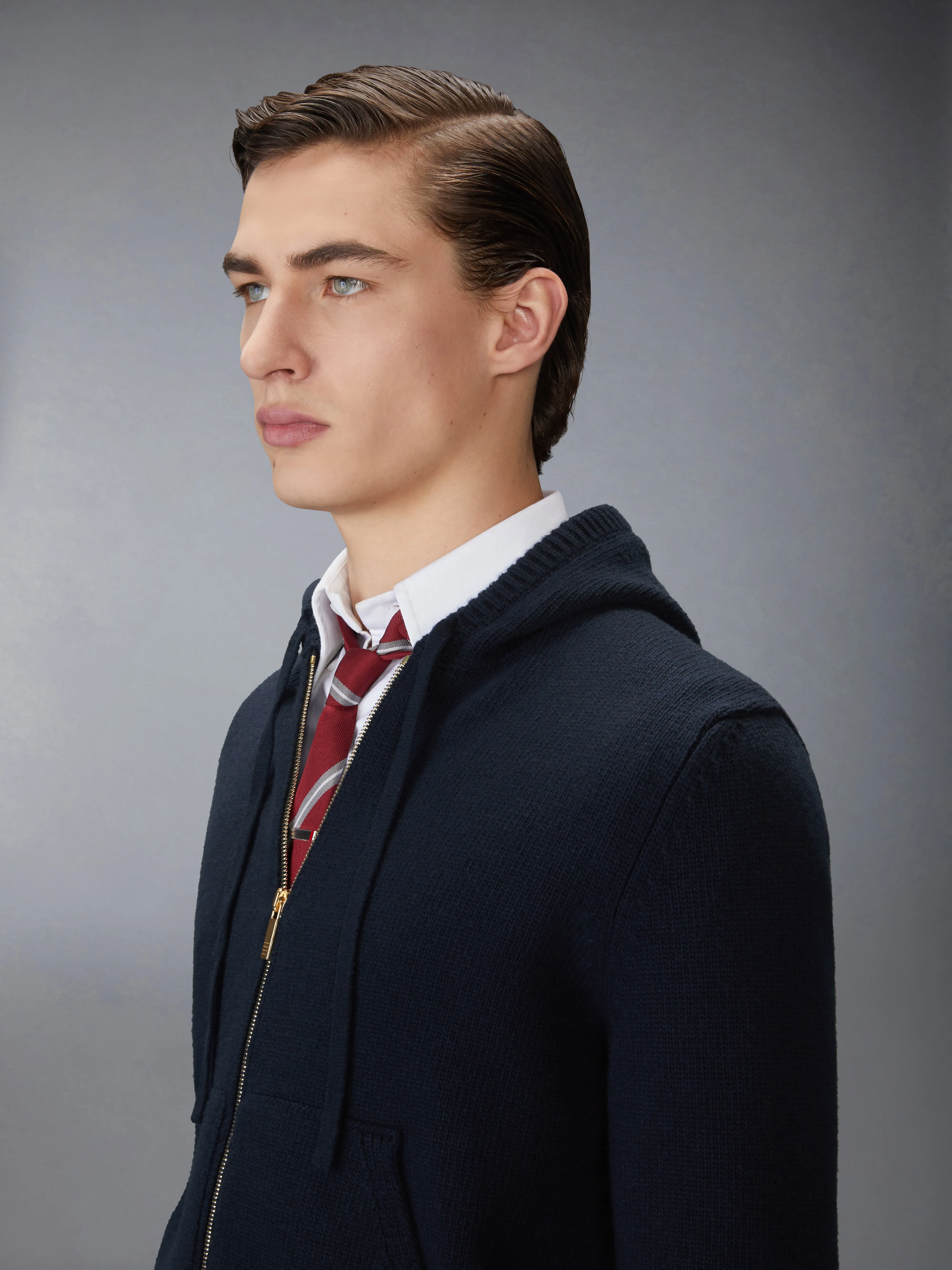 GEESE INTARSIA MERINO WOOL HOODIE sold by Thom Browne product image thumbnail 5