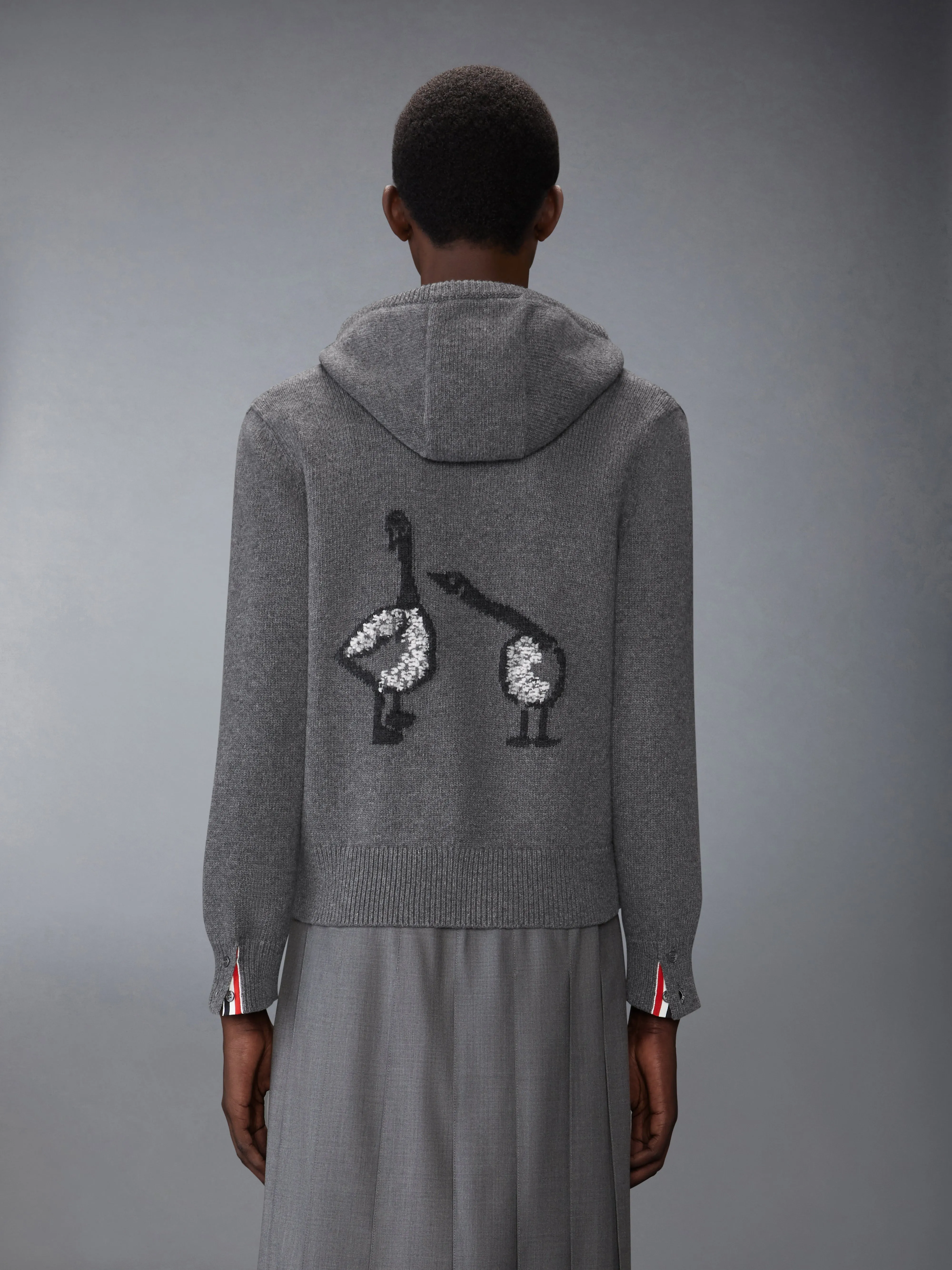 GEESE INTARSIA MERINO WOOL HOODIE sold by Thom Browne product image thumbnail 2