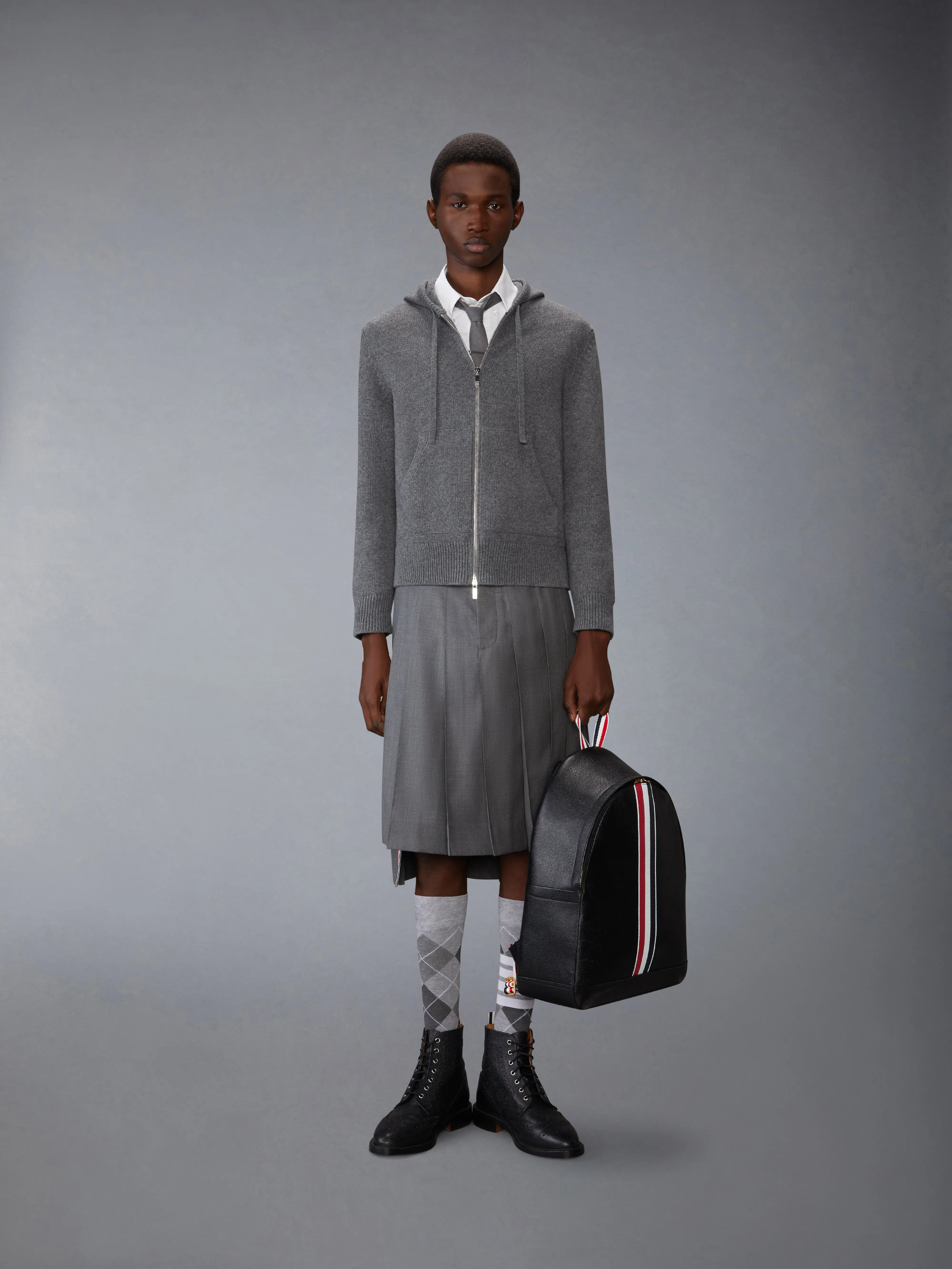 GEESE INTARSIA MERINO WOOL HOODIE sold by Thom Browne product image thumbnail 3
