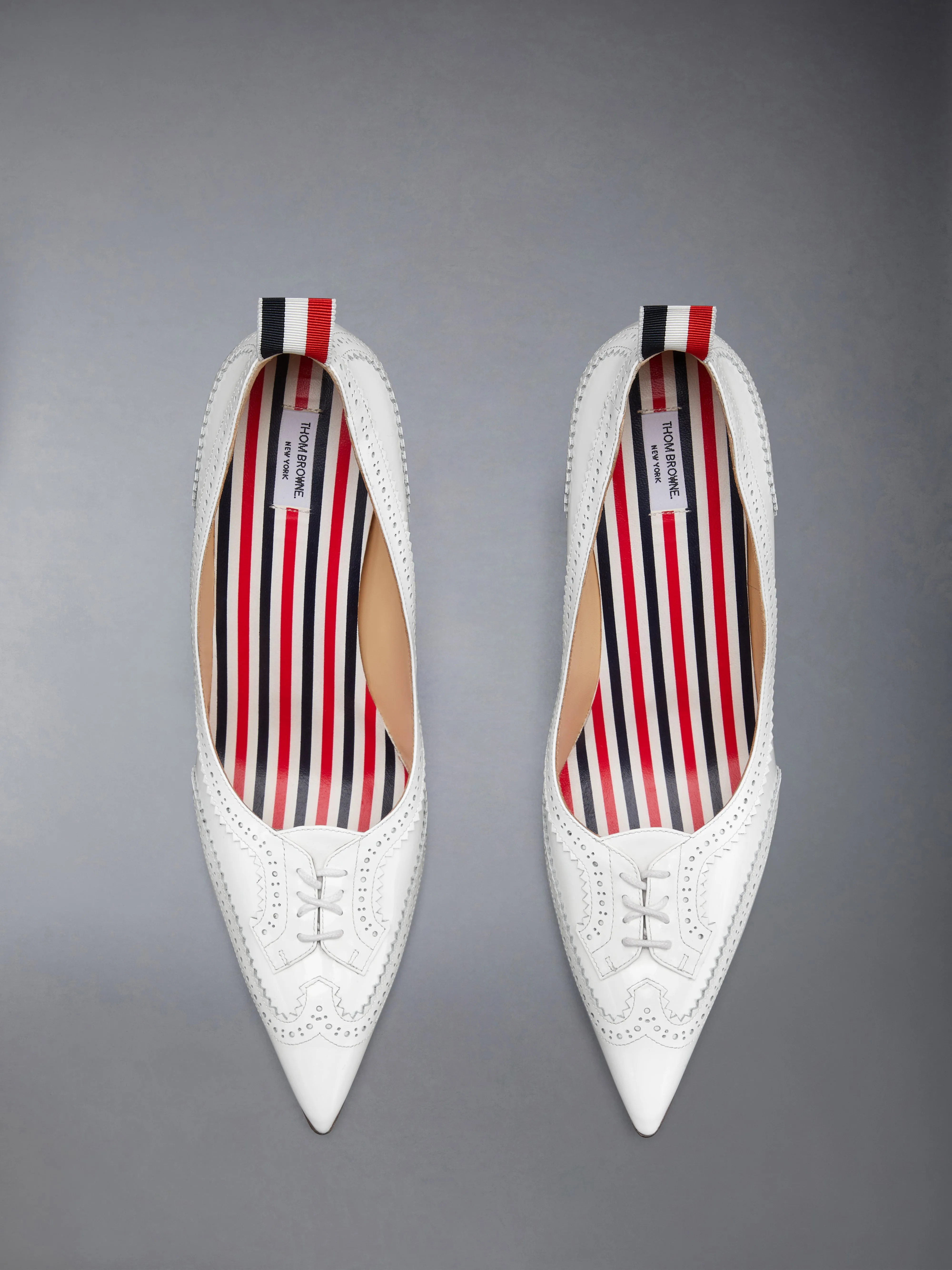 SOFT PATENT LEATHER WINGTIP 90MM CURVED HEEL PUMP sold by Thom Browne product image thumbnail 5