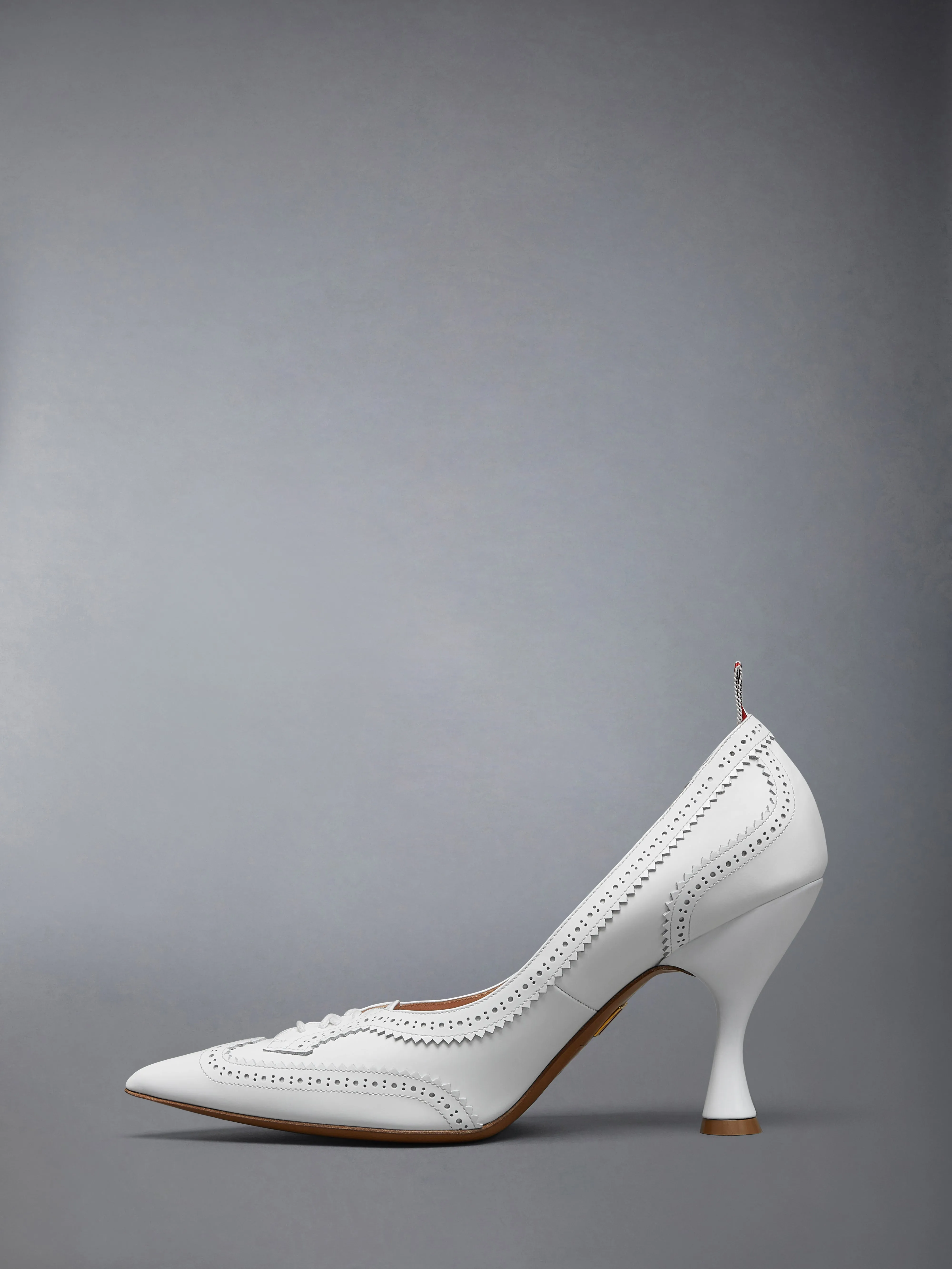 SOFT PATENT LEATHER WINGTIP 90MM CURVED HEEL PUMP sold by Thom Browne product image thumbnail 3