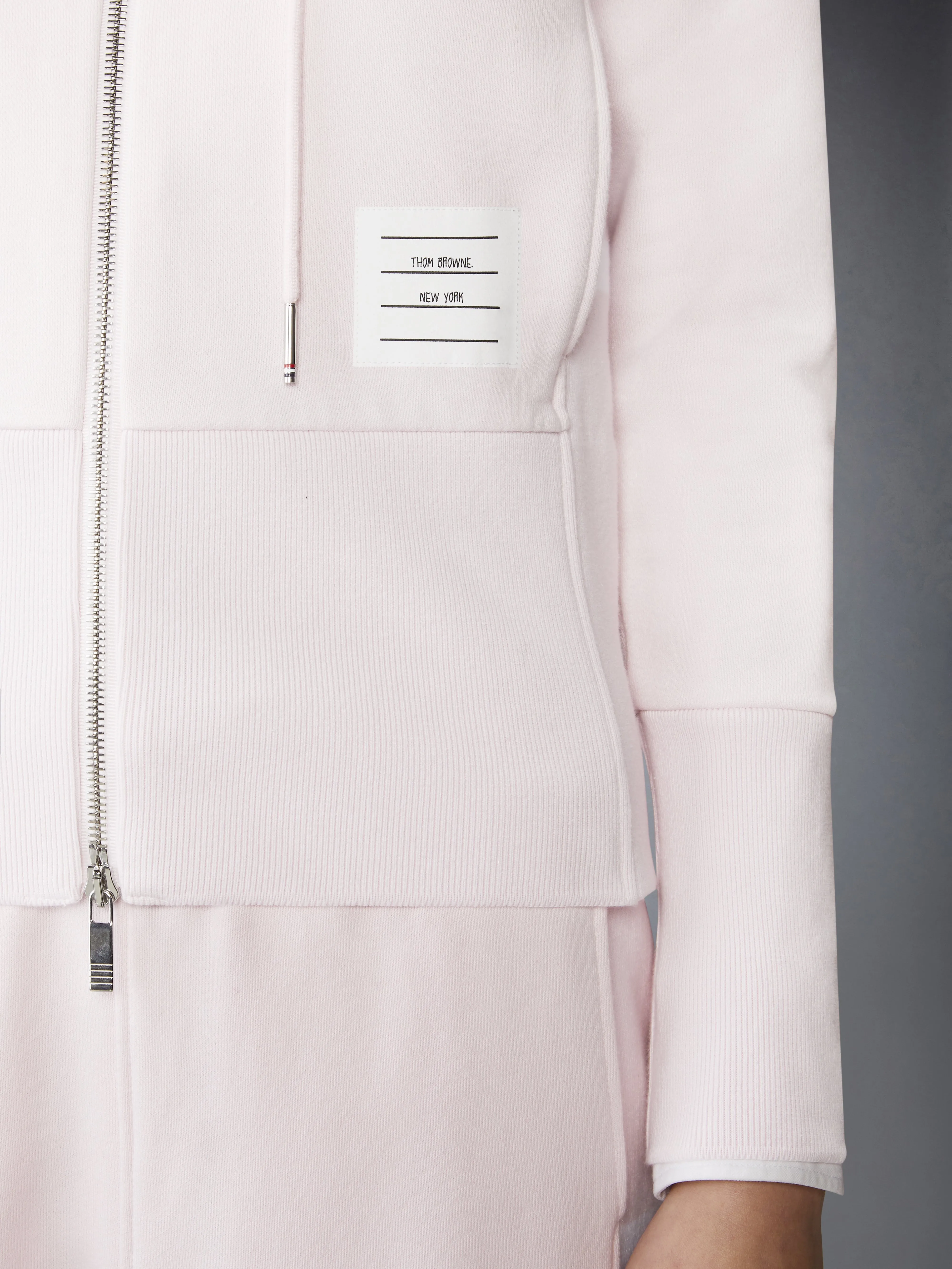 SOLID LOOPBACK 4-BAR ZIP UP HOODIE sold by Thom Browne product image thumbnail 4