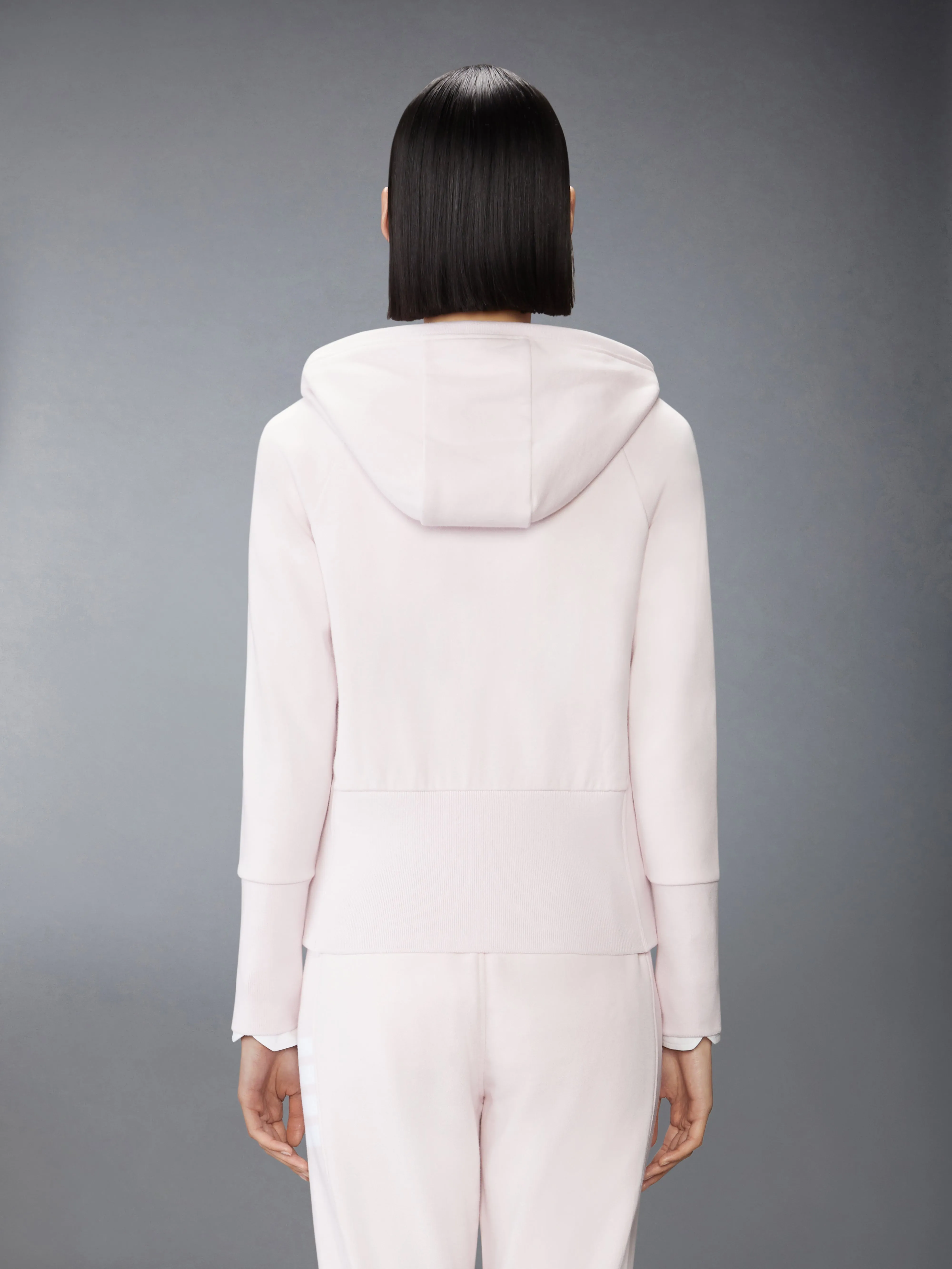 SOLID LOOPBACK 4-BAR ZIP UP HOODIE sold by Thom Browne product image thumbnail 2