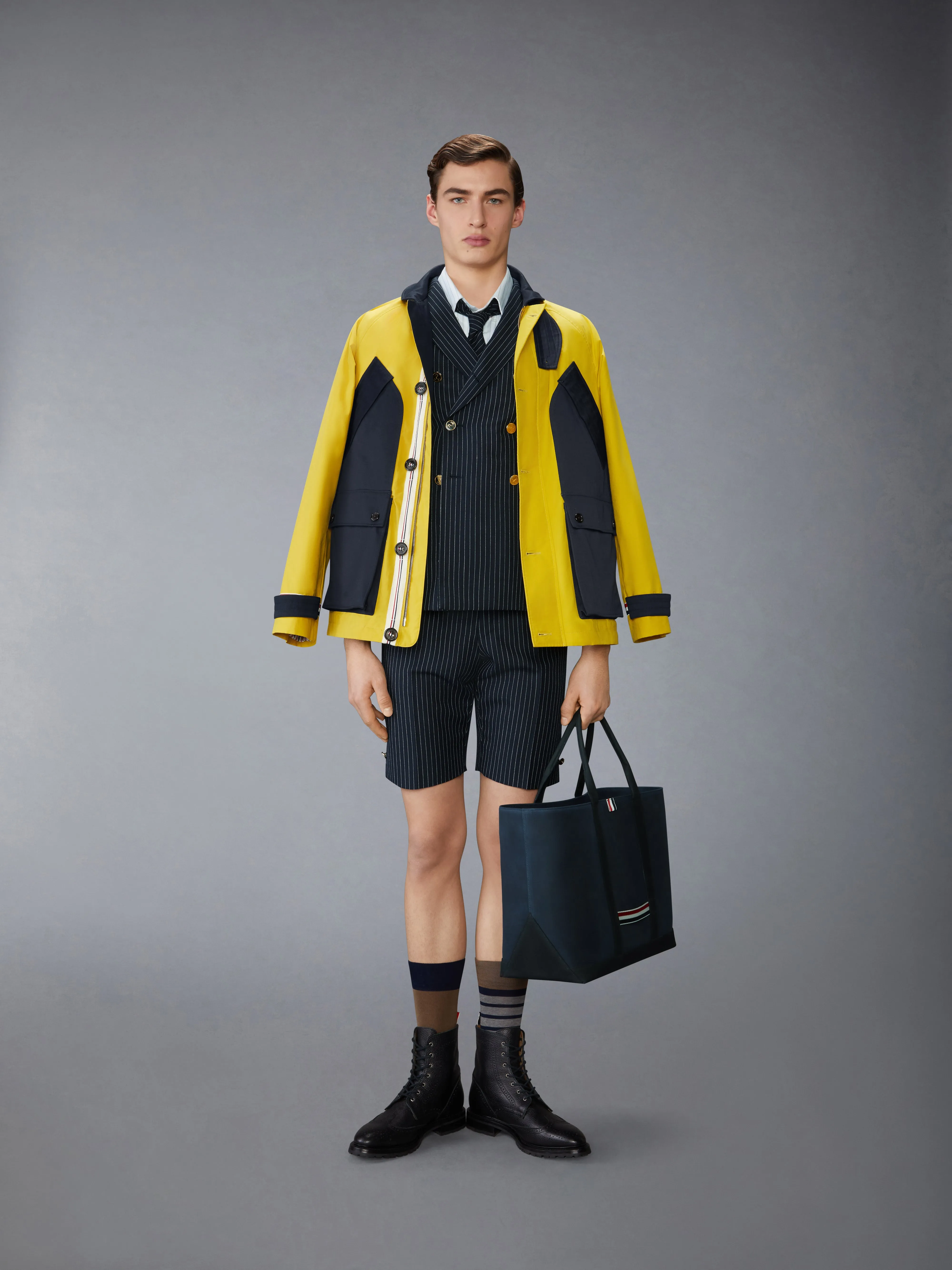 GEESE INTARSIA MERINO WOOL RELAXED FIT V NECK CARDIGAN sold by Thom Browne product image thumbnail 3