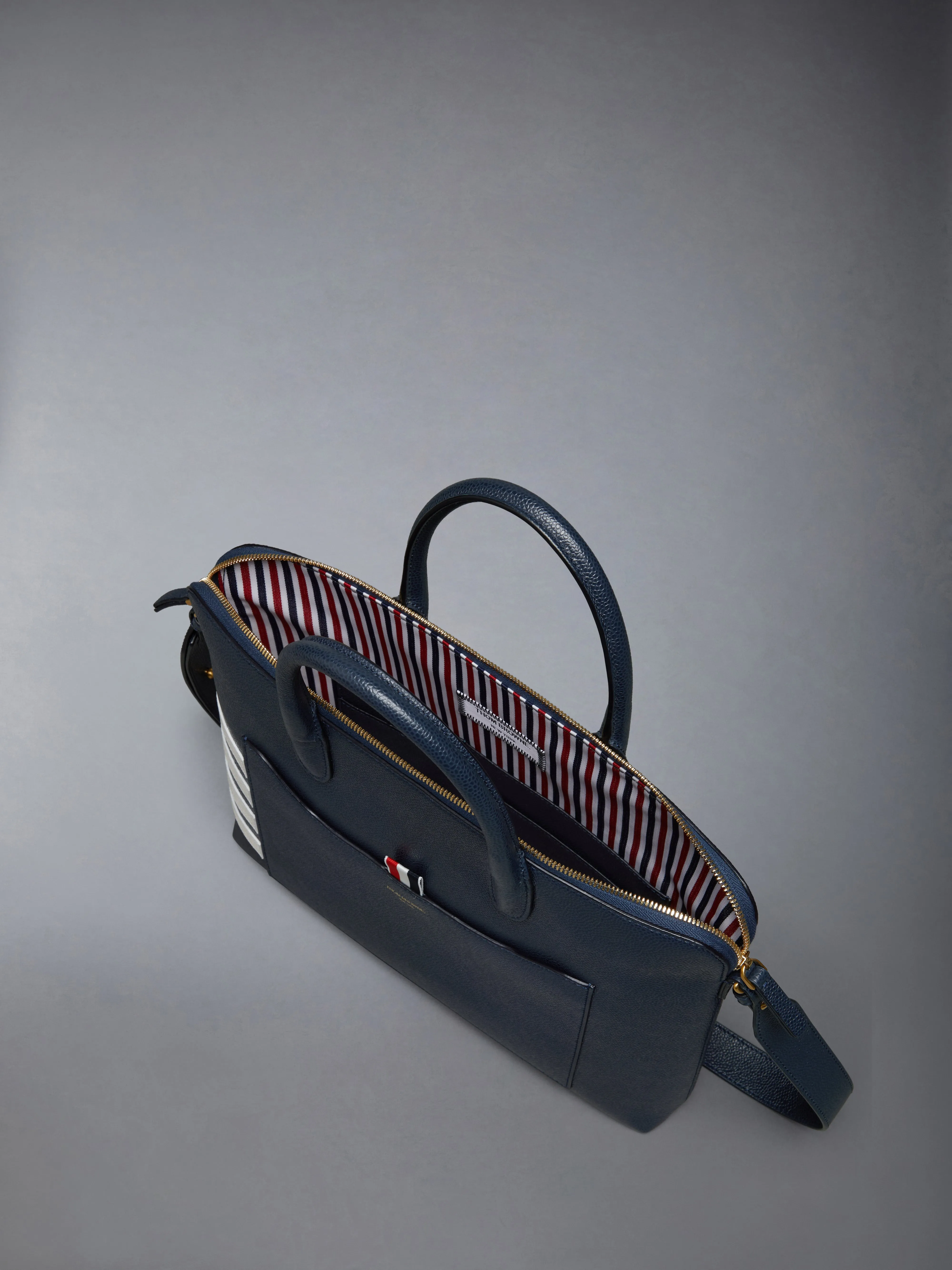 PEBBLE GRAIN 4-BAR SLIM BRIEFCASE sold by Thom Browne product image thumbnail 5