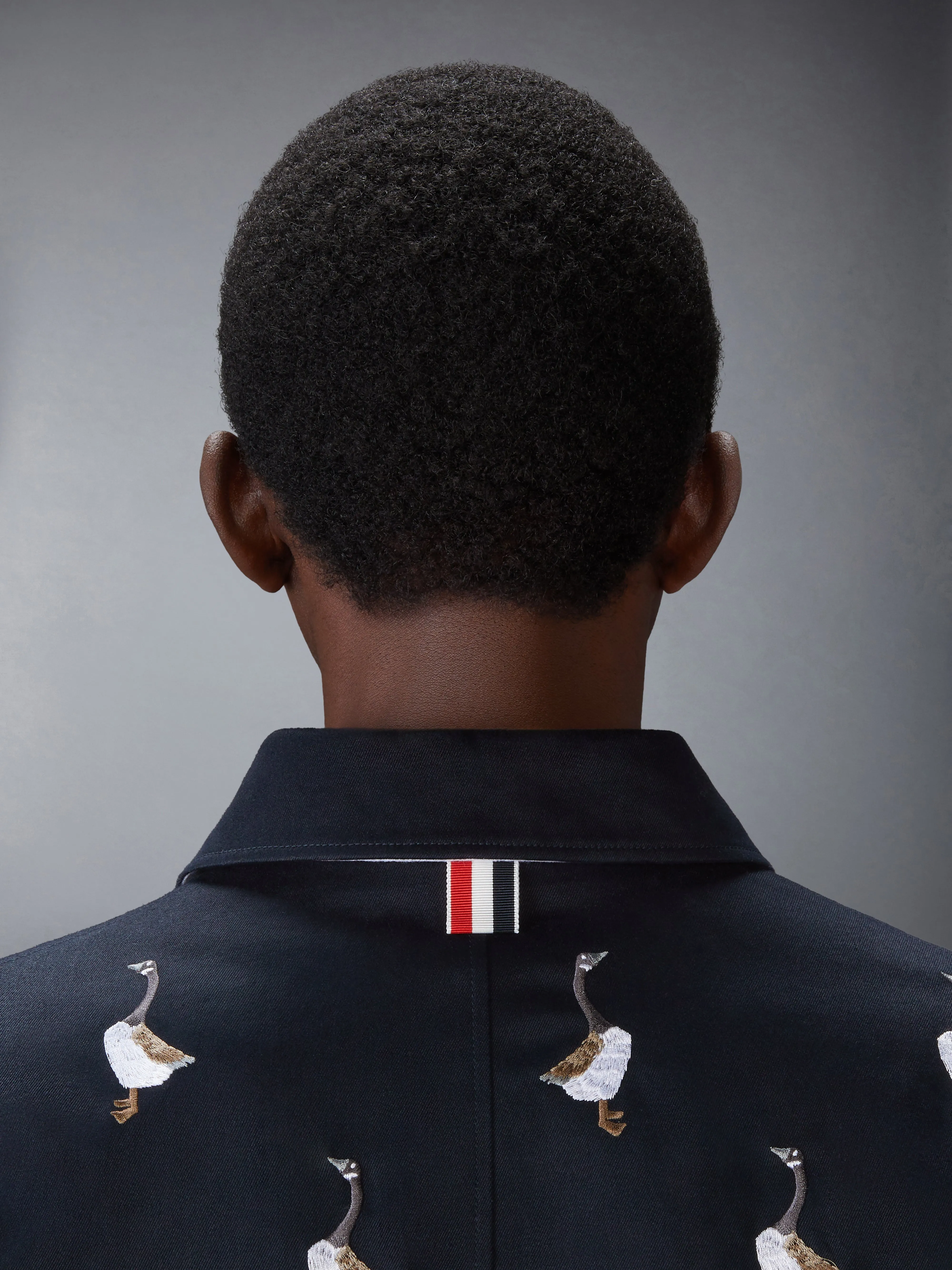 SATIN STITCH GOOSE UTILITY PATCH POCKET JACKET sold by Thom Browne product image thumbnail 5