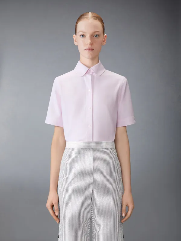 OXFORD ROUND COLLAR SHORT SLEEVE SHIRT sold by Thom Browne