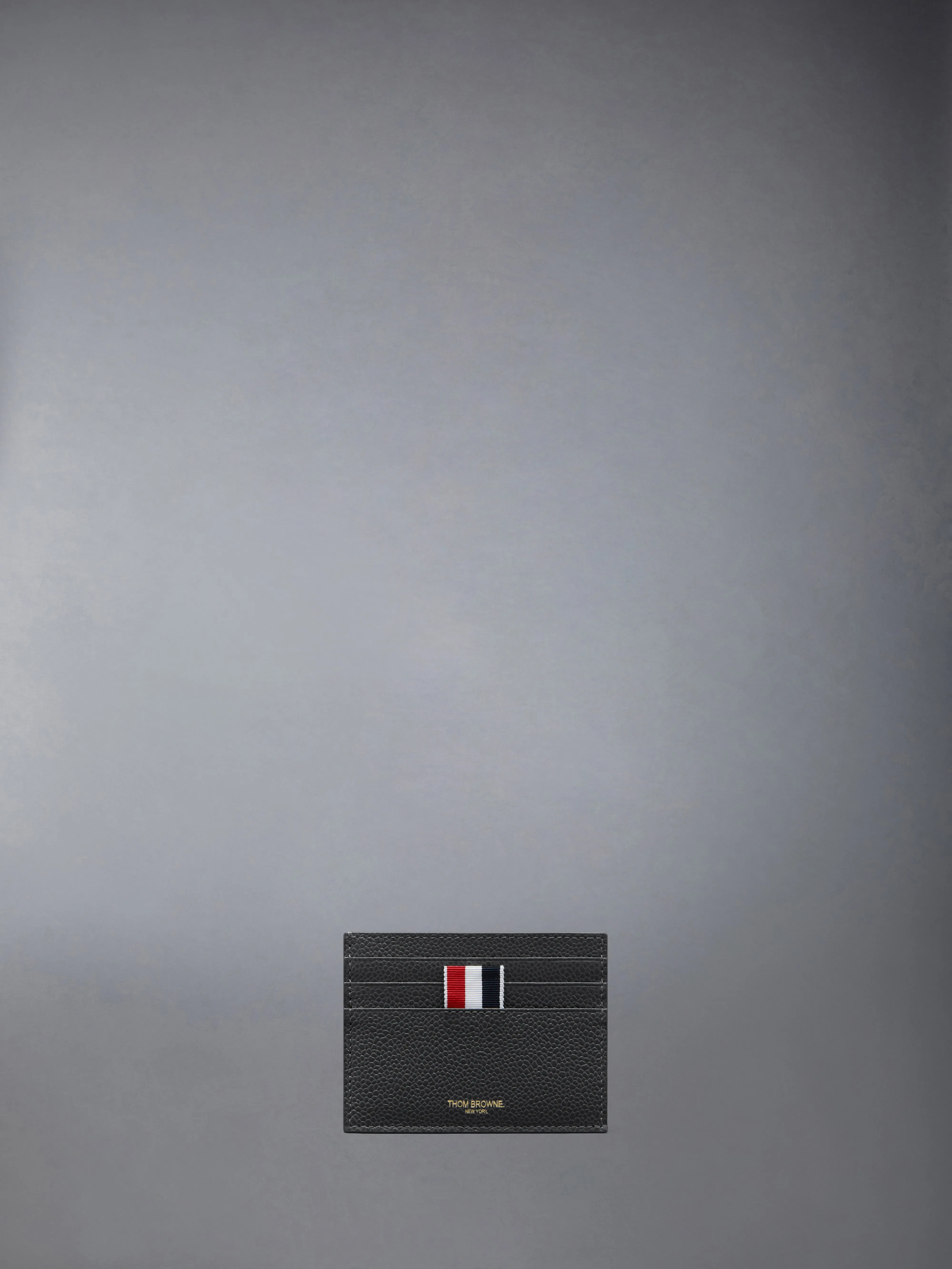 PEBBLE GRAIN NOTE COMPARTMENT CARD HOLDER sold by Thom Browne