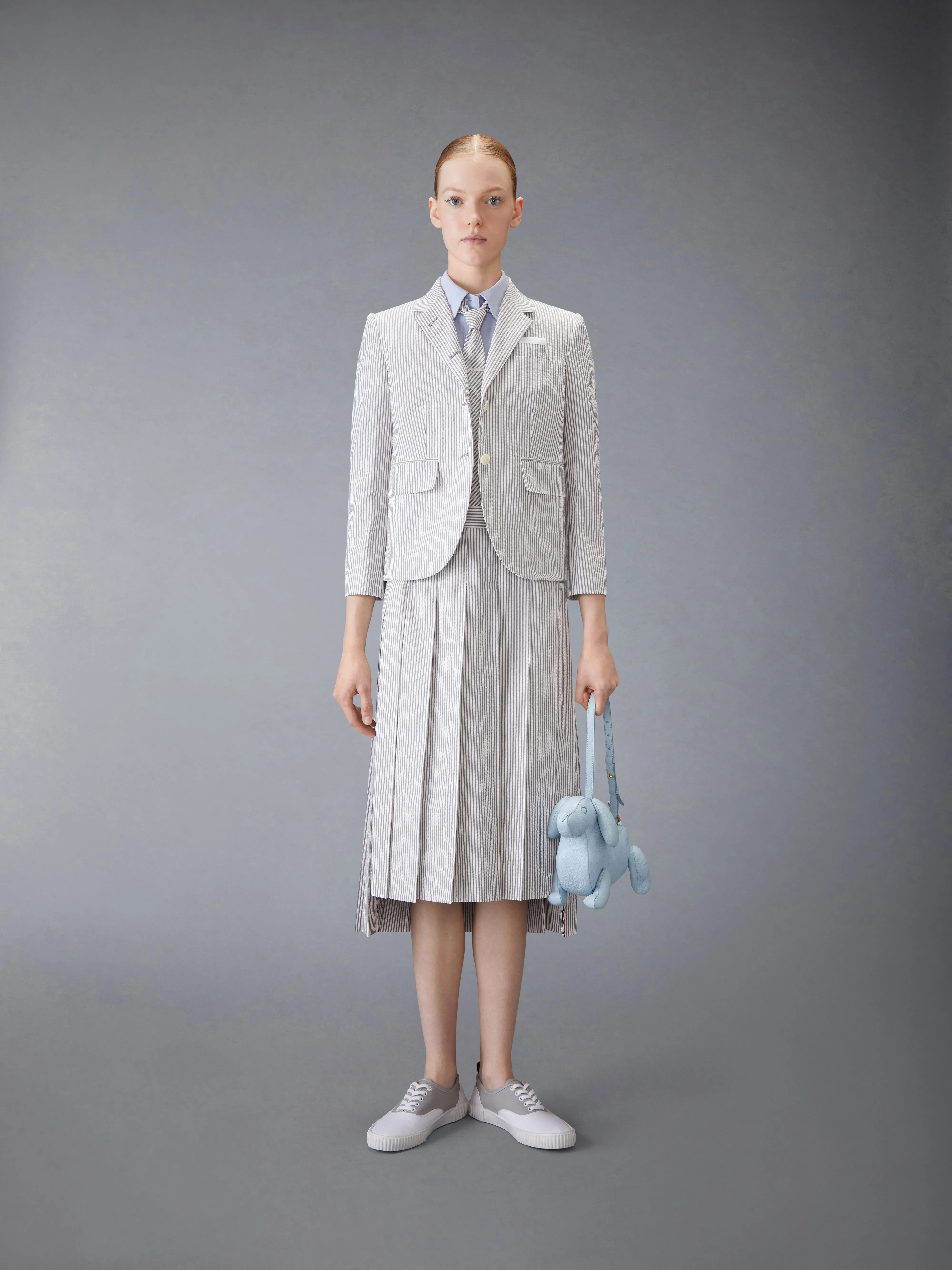 OXFORD ROUND COLLAR SHORT SLEEVE SHIRT sold by Thom Browne product image thumbnail 4