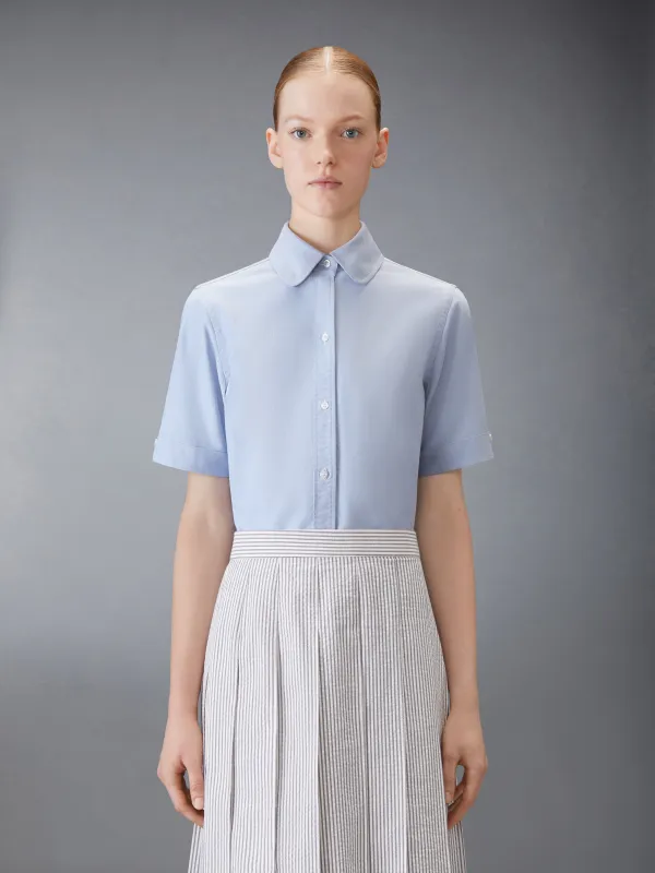 OXFORD ROUND COLLAR SHORT SLEEVE SHIRT sold by Thom Browne