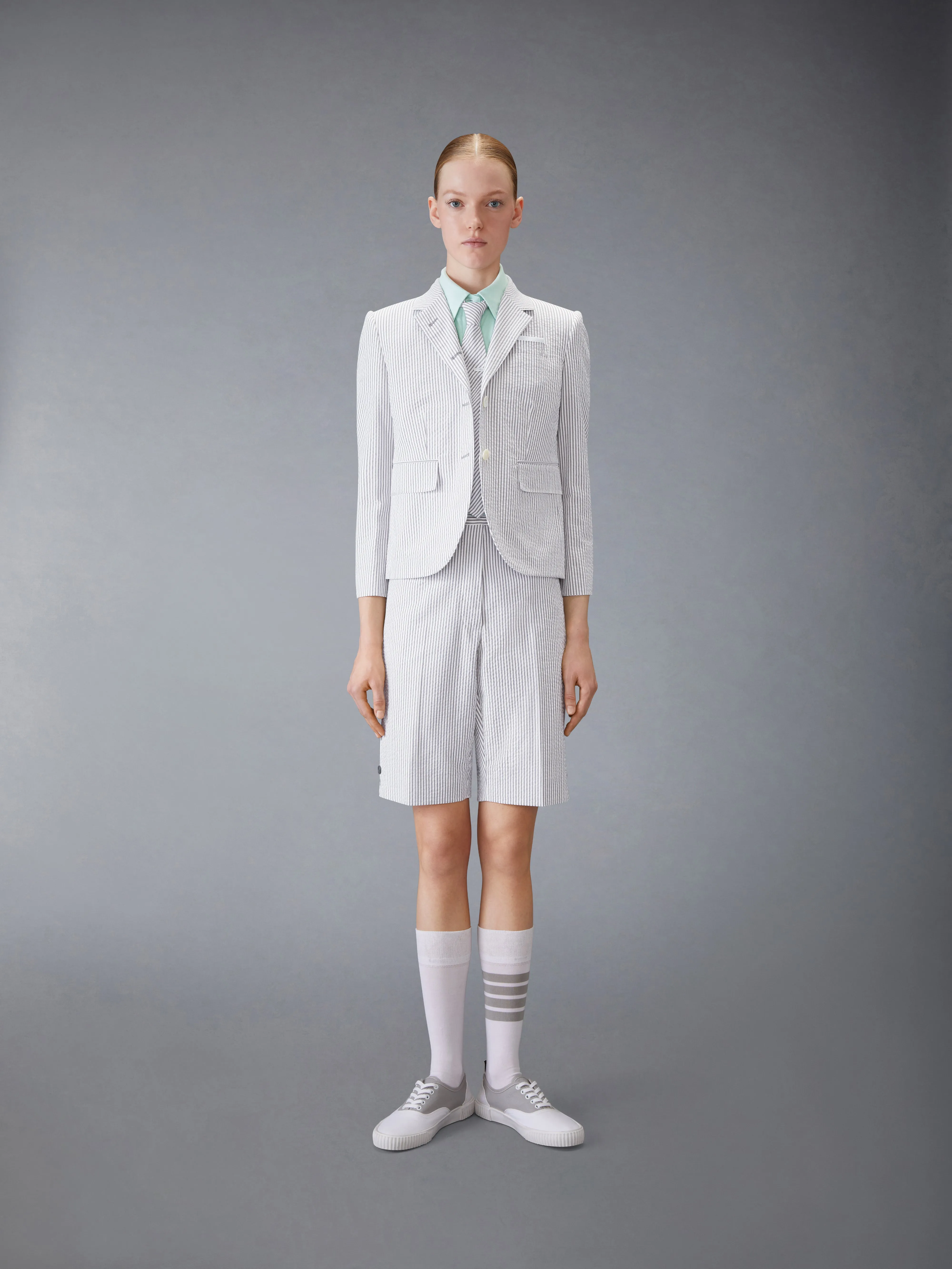 OXFORD CROPPED SHORT SLEEVE SHIRT sold by Thom Browne product image thumbnail 3