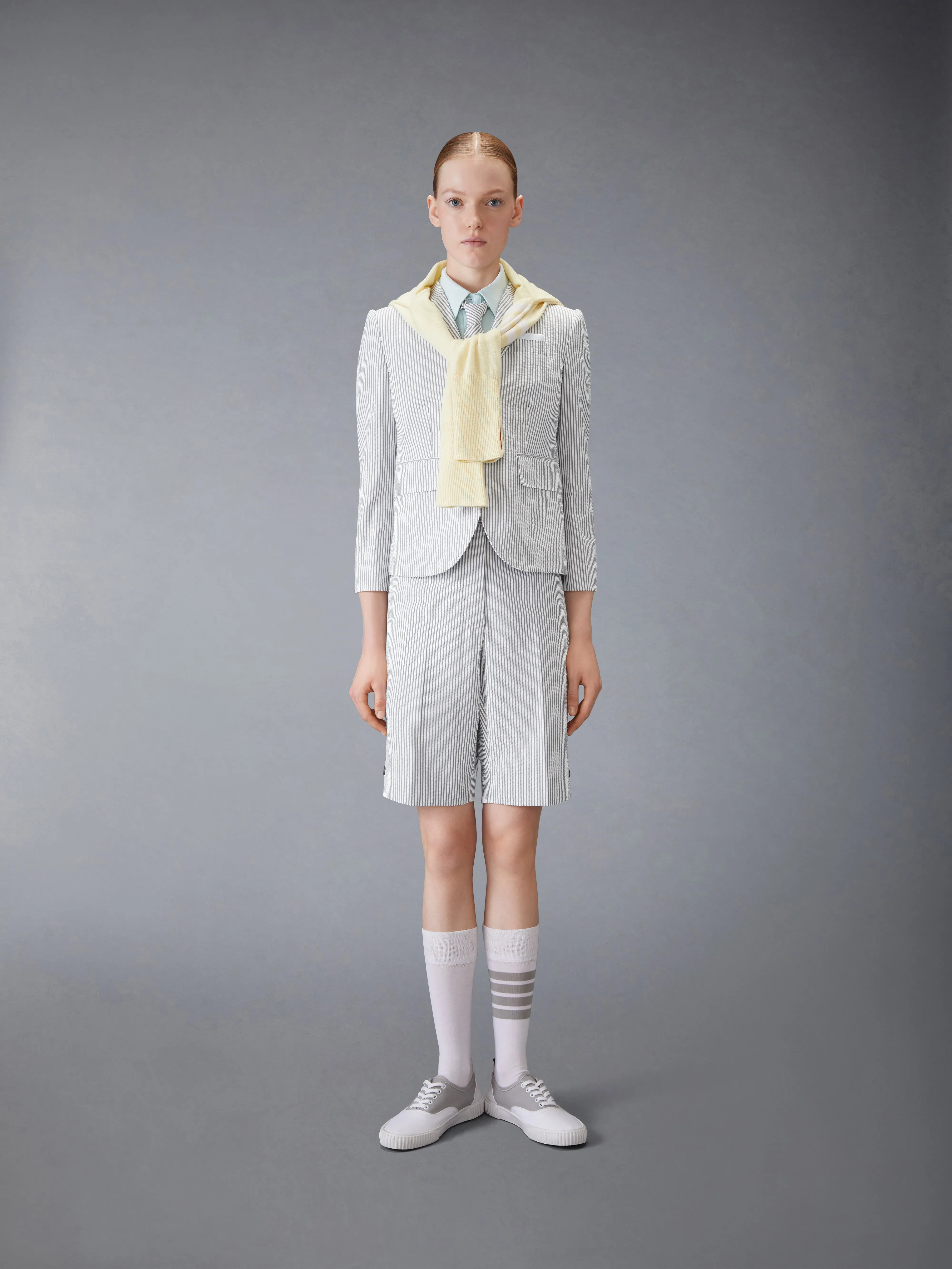 OXFORD CROPPED SHORT SLEEVE SHIRT sold by Thom Browne product image thumbnail 4