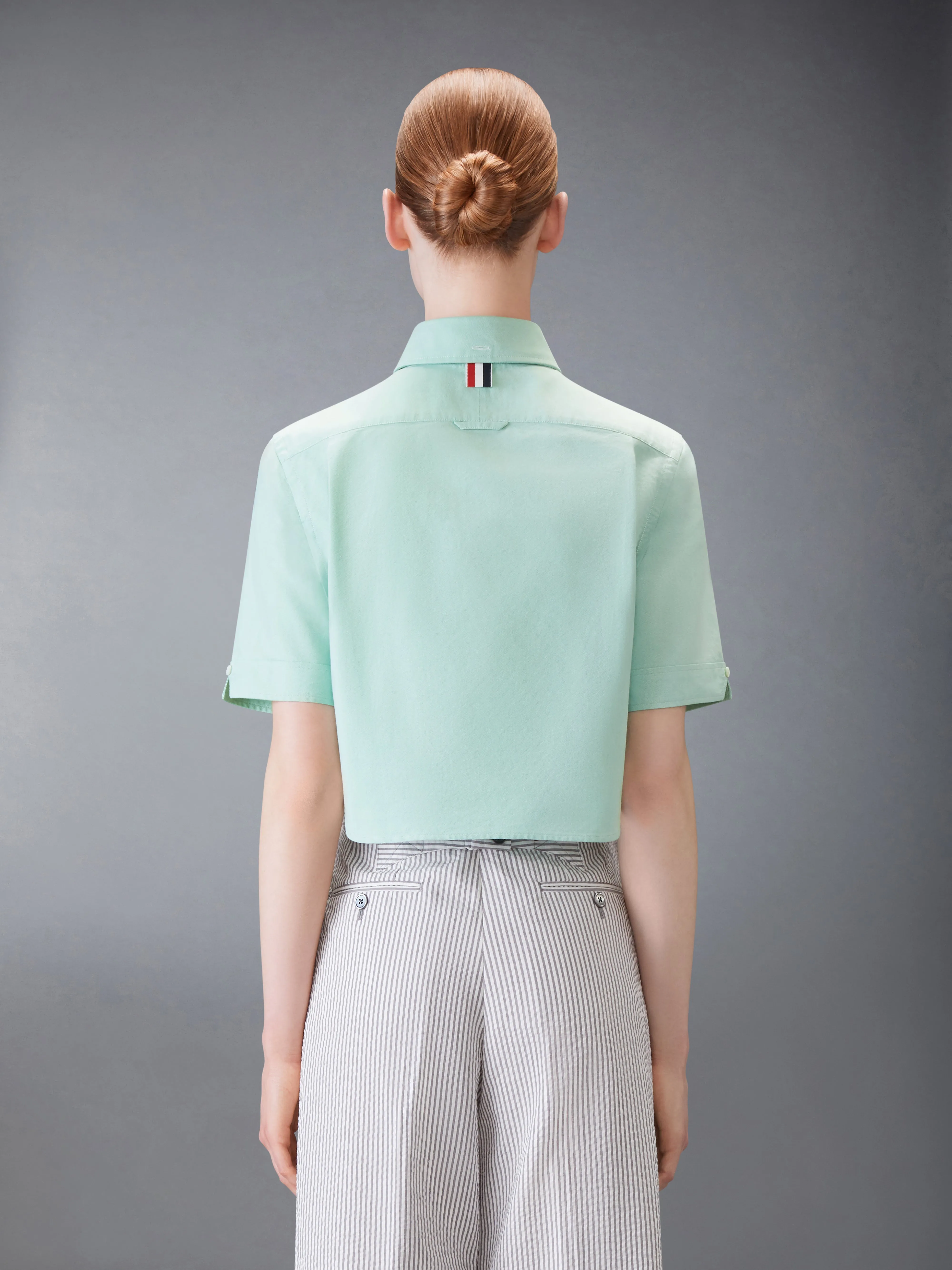 OXFORD CROPPED SHORT SLEEVE SHIRT sold by Thom Browne product image thumbnail 2