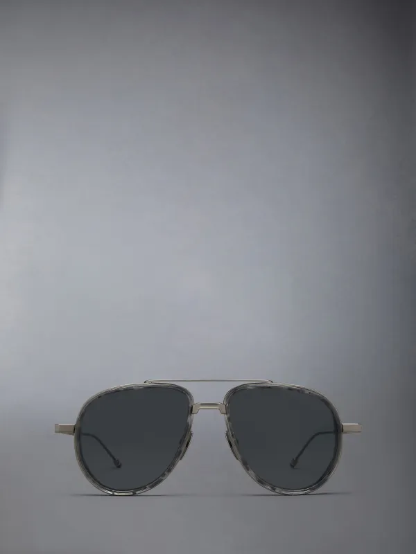 ACETATE AND TITANIUM AVIATOR SUNGLASSES sold by Thom Browne