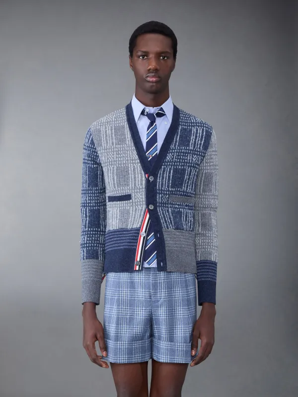 Fun-Mix Check Jacquard V-Neck Cardigan sold by Thom Browne