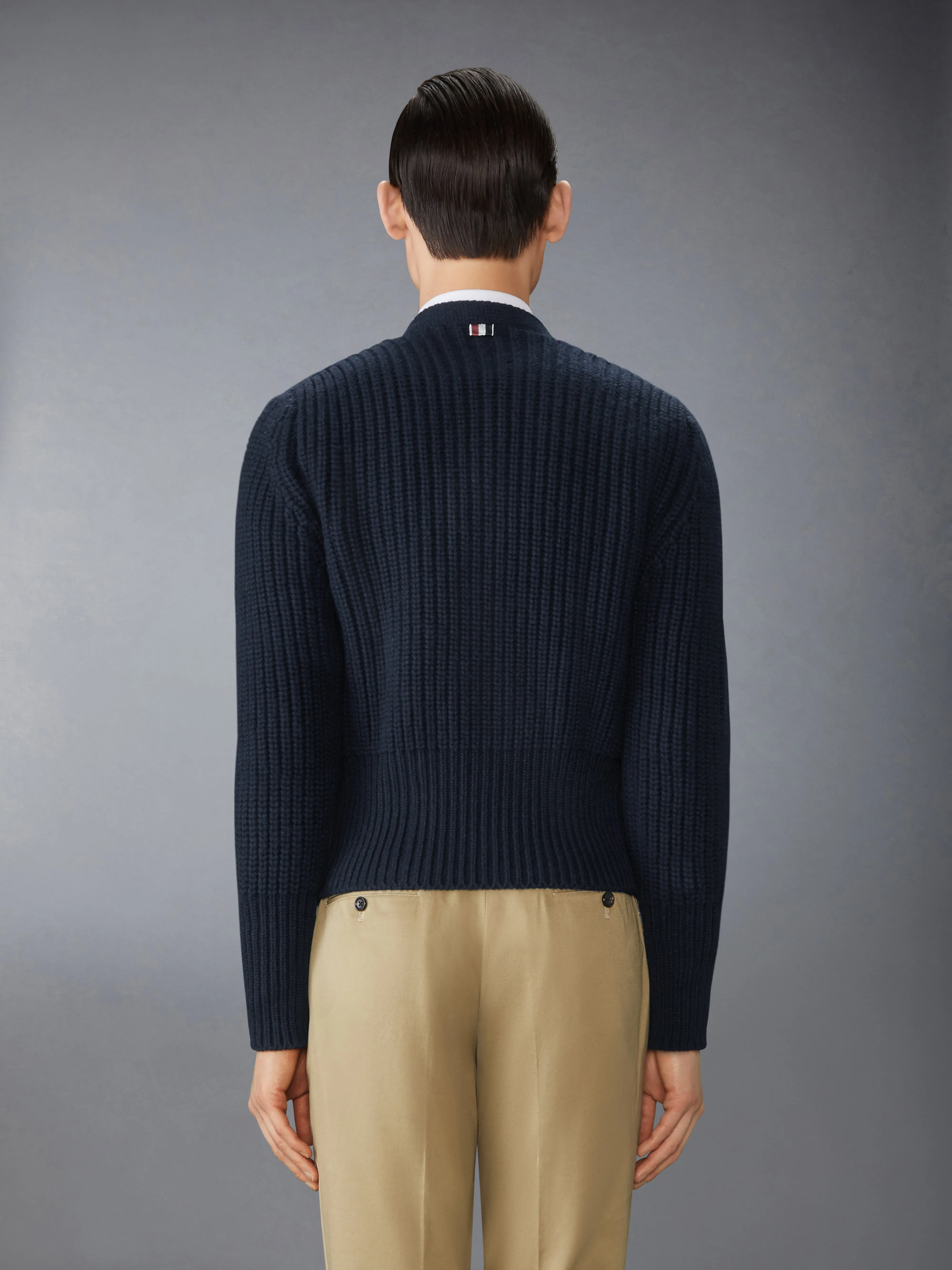 HALF STITCH CASHMERE CARDIGAN sold by Thom Browne product image thumbnail 3
