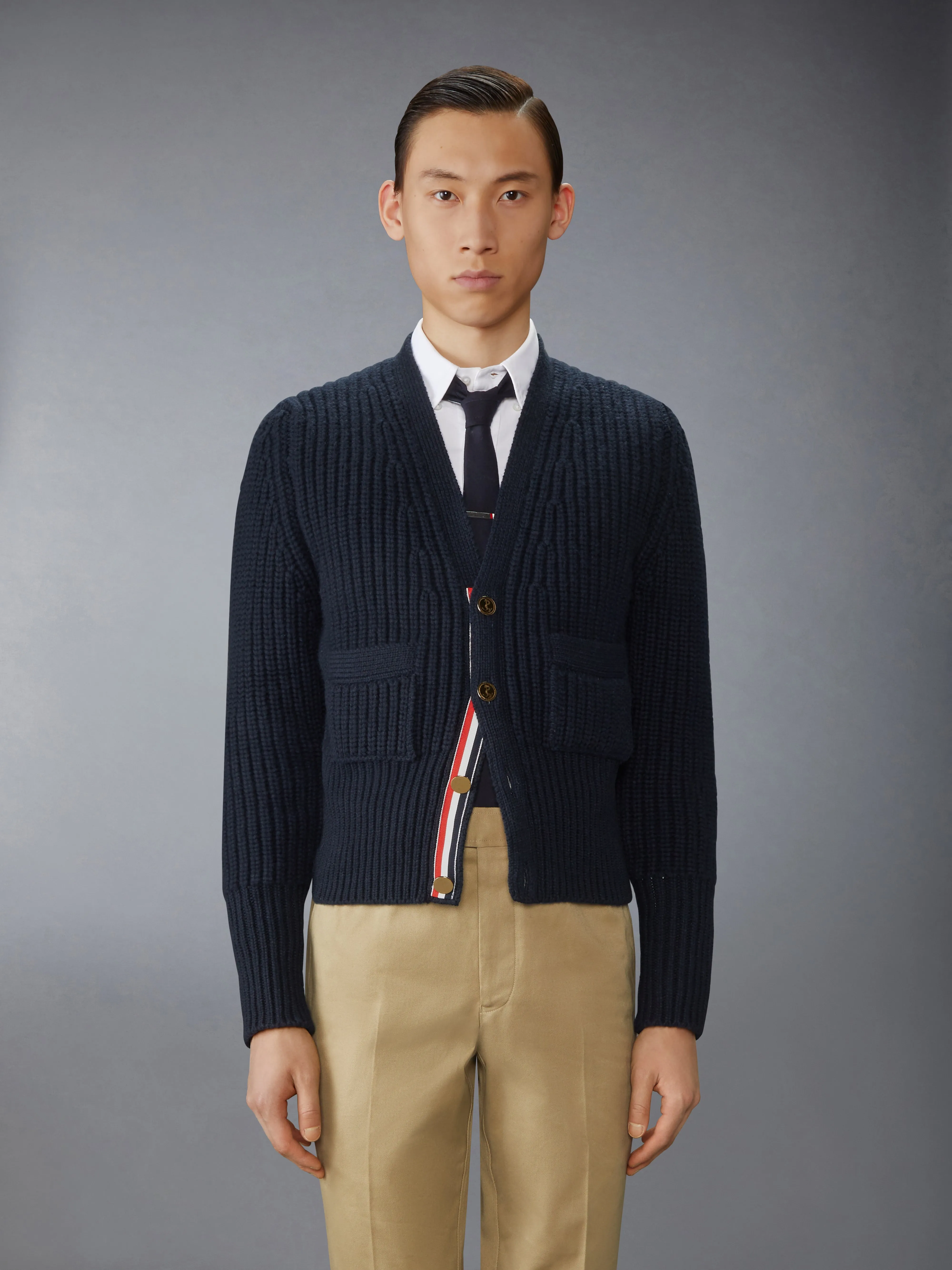 HALF STITCH CASHMERE CARDIGAN sold by Thom Browne