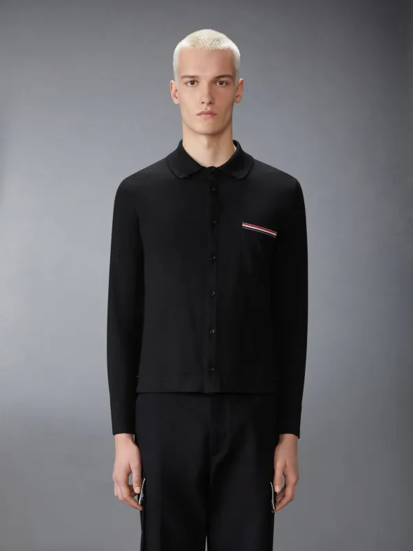 MERINO WOOL JERSEY STITCH LONG SLEEVE SHIRT sold by Thom Browne