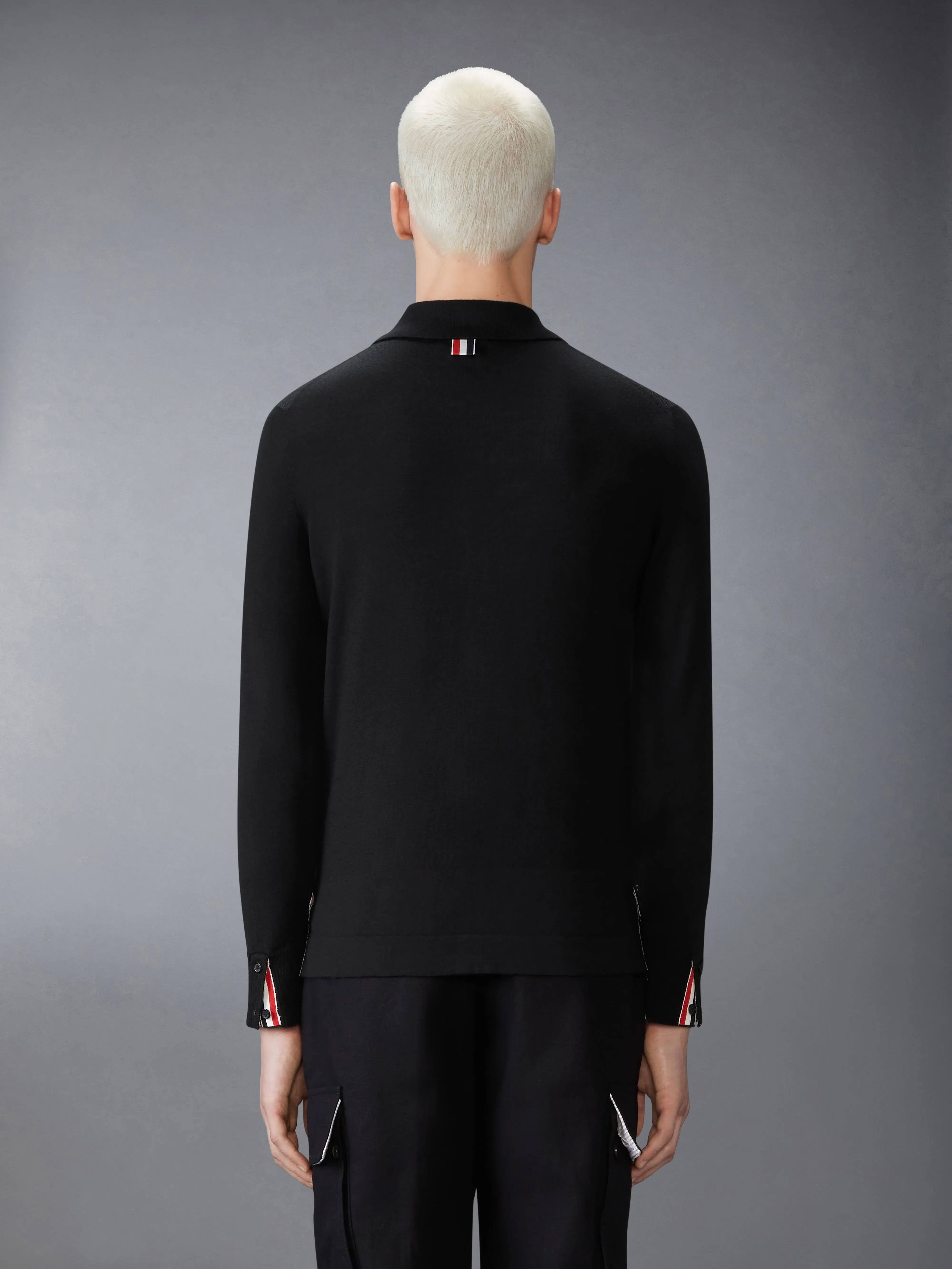 MERINO WOOL JERSEY STITCH LONG SLEEVE SHIRT sold by Thom Browne product image thumbnail 2