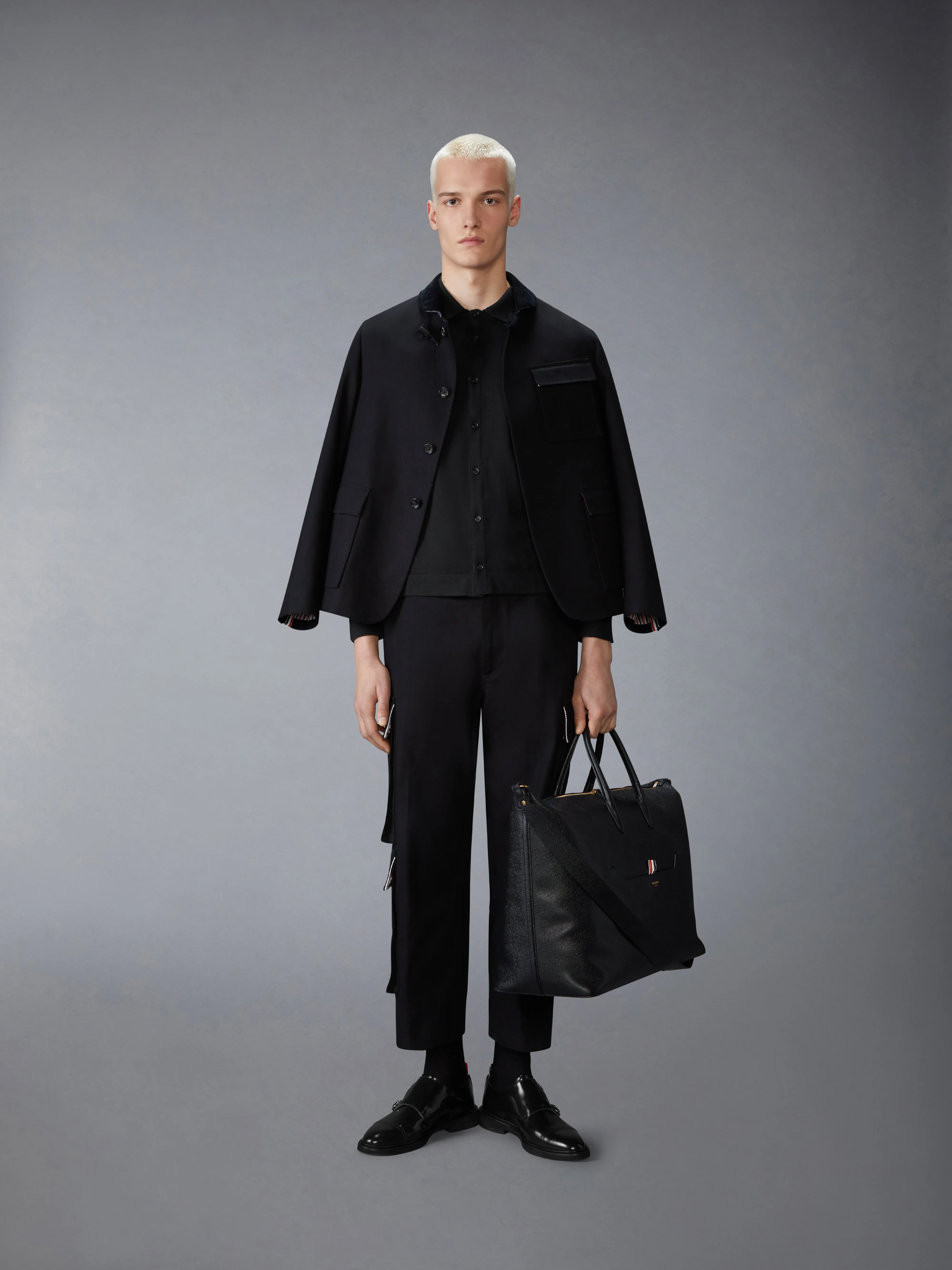 MERINO WOOL JERSEY STITCH LONG SLEEVE SHIRT sold by Thom Browne product image thumbnail 3