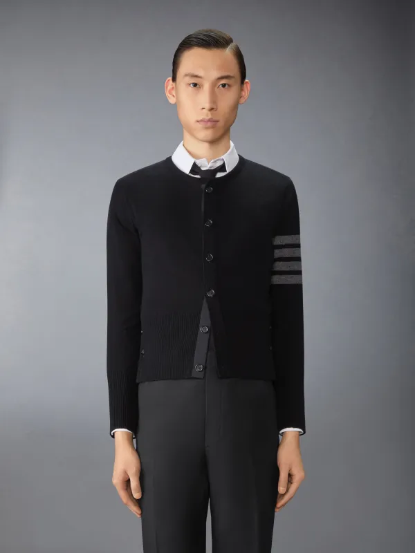 CASHMERE CLASSIC CREW NECK 4-BAR CARDIGAN sold by Thom Browne