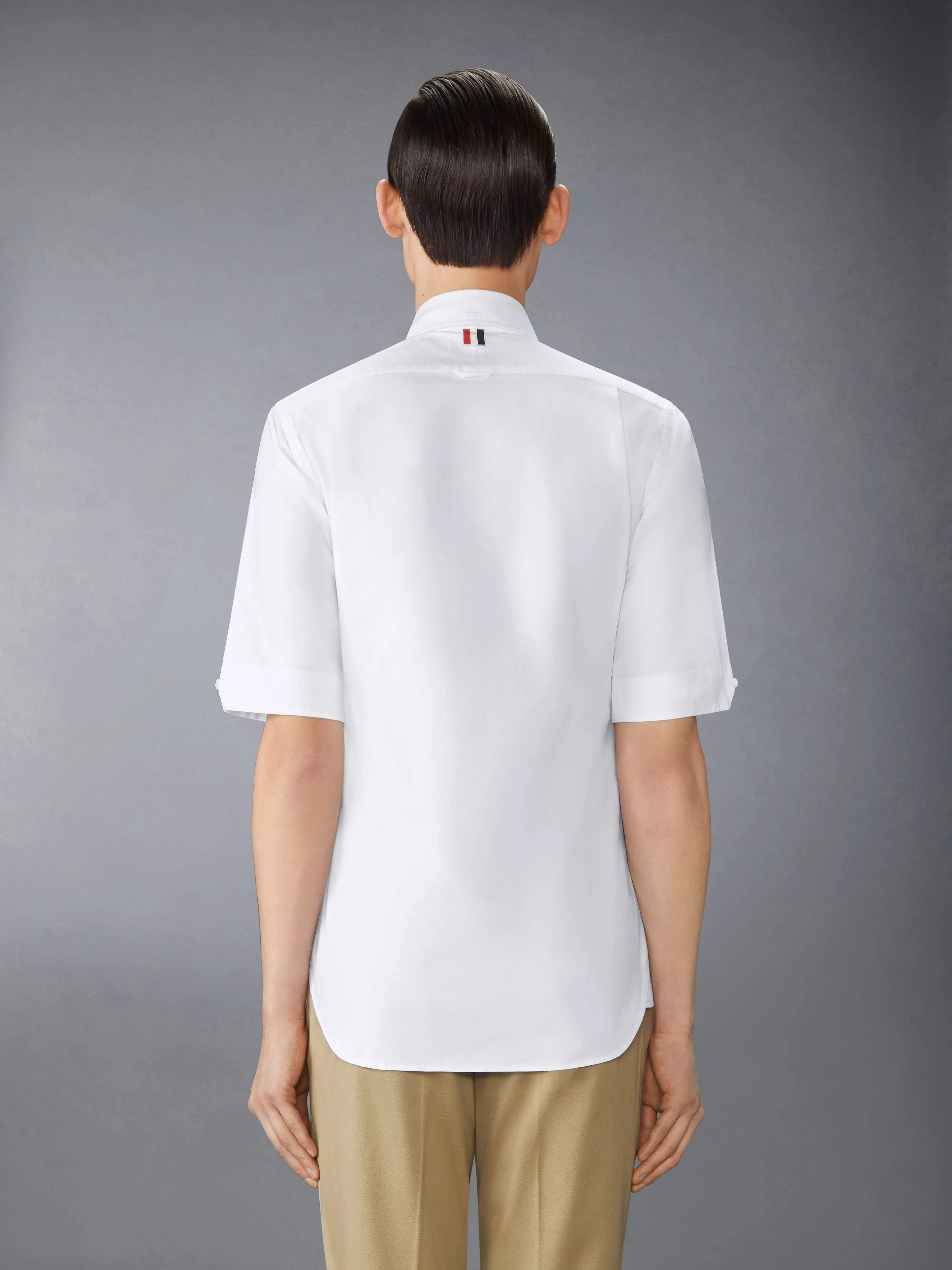 OXFORD RWB GROSGRAIN SHORT SLEEVE SHIRT sold by Thom Browne product image thumbnail 4