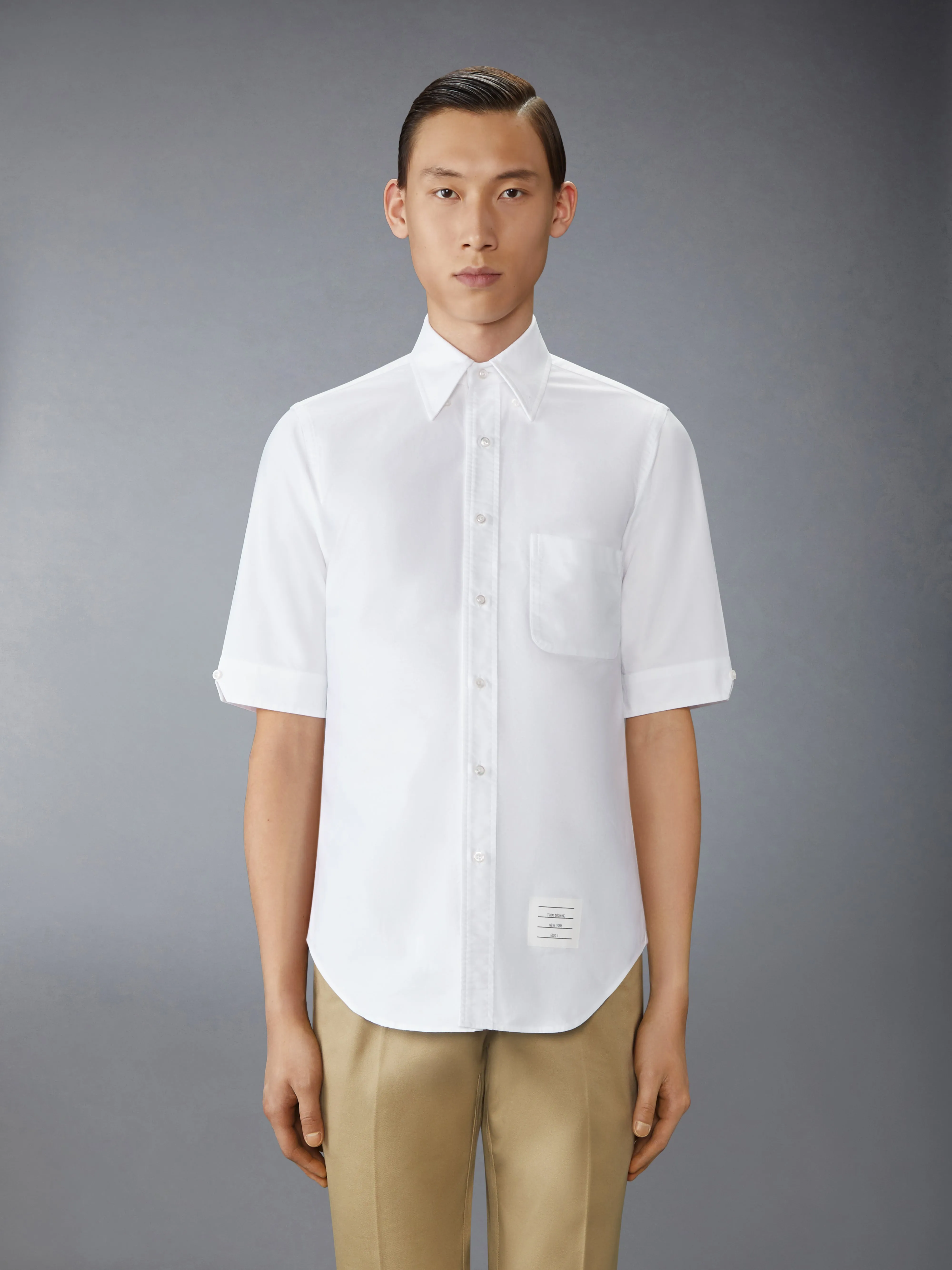 OXFORD RWB GROSGRAIN SHORT SLEEVE SHIRT sold by Thom Browne product image thumbnail 3