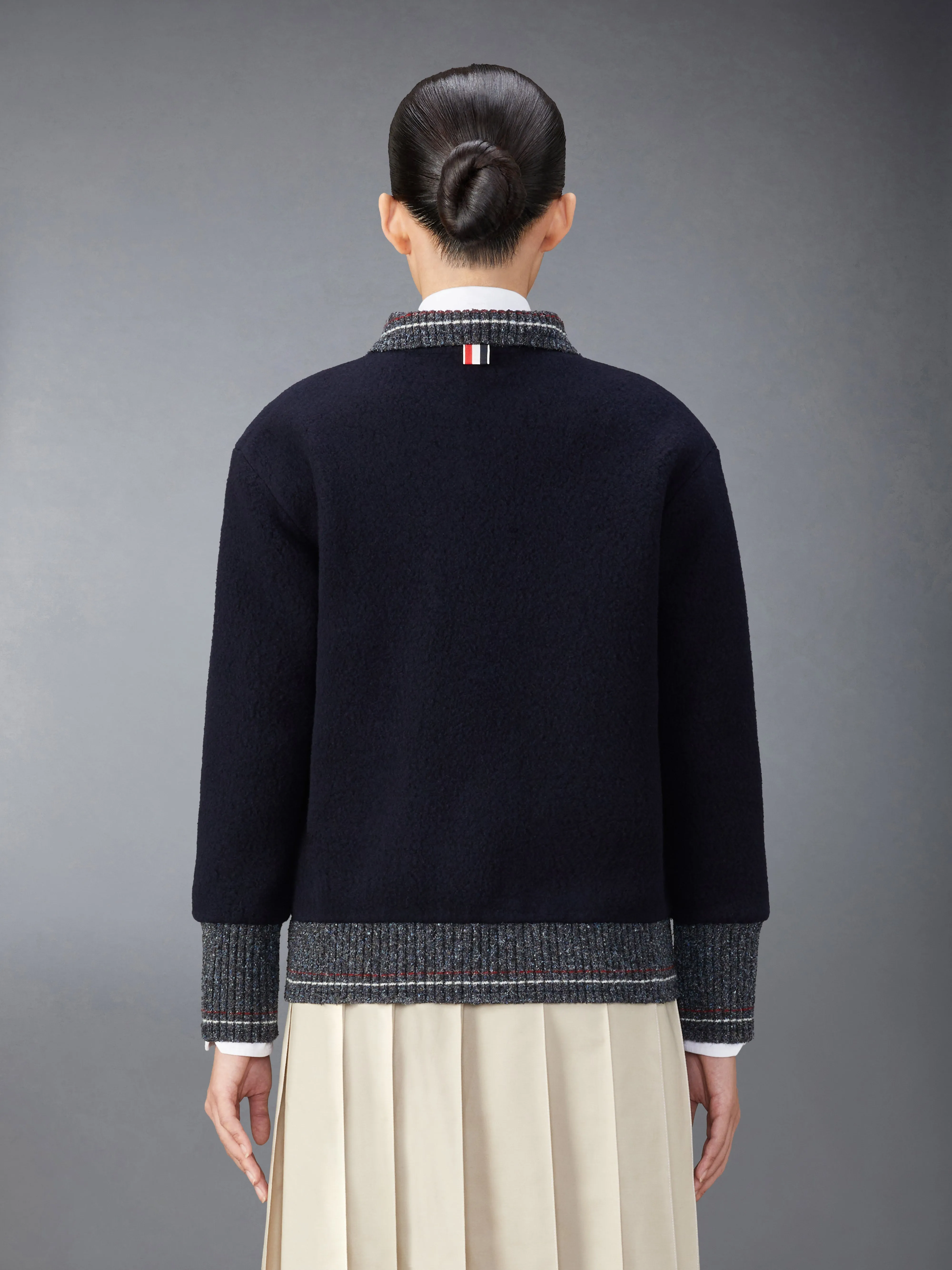 WOOL FLEECE CARDIGAN sold by Thom Browne product image thumbnail 2