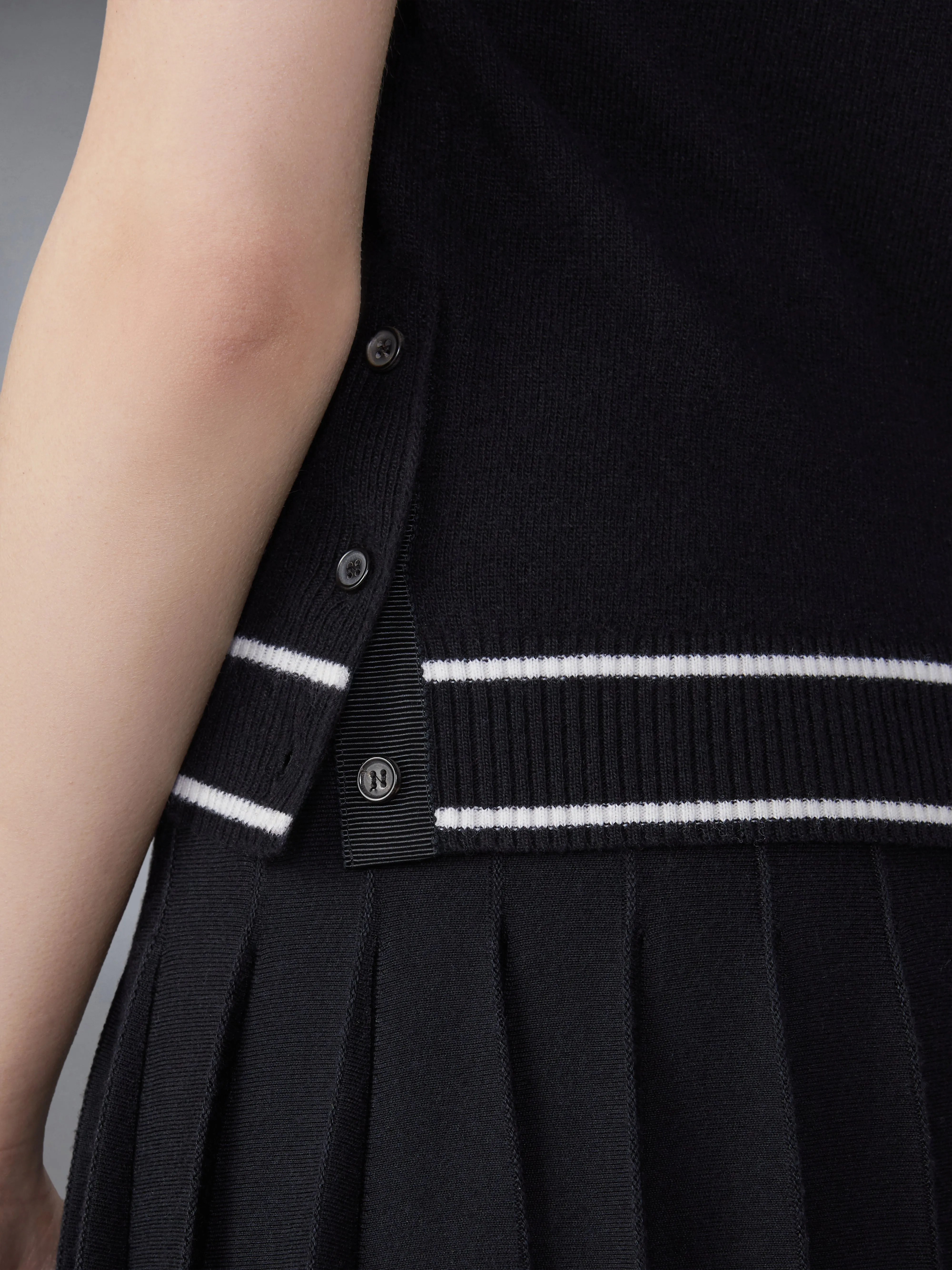 MERINO WOOL POINTELLE JERSEY HECTOR & ROSE SLEEVELESS POLO sold by Thom Browne product image thumbnail 4