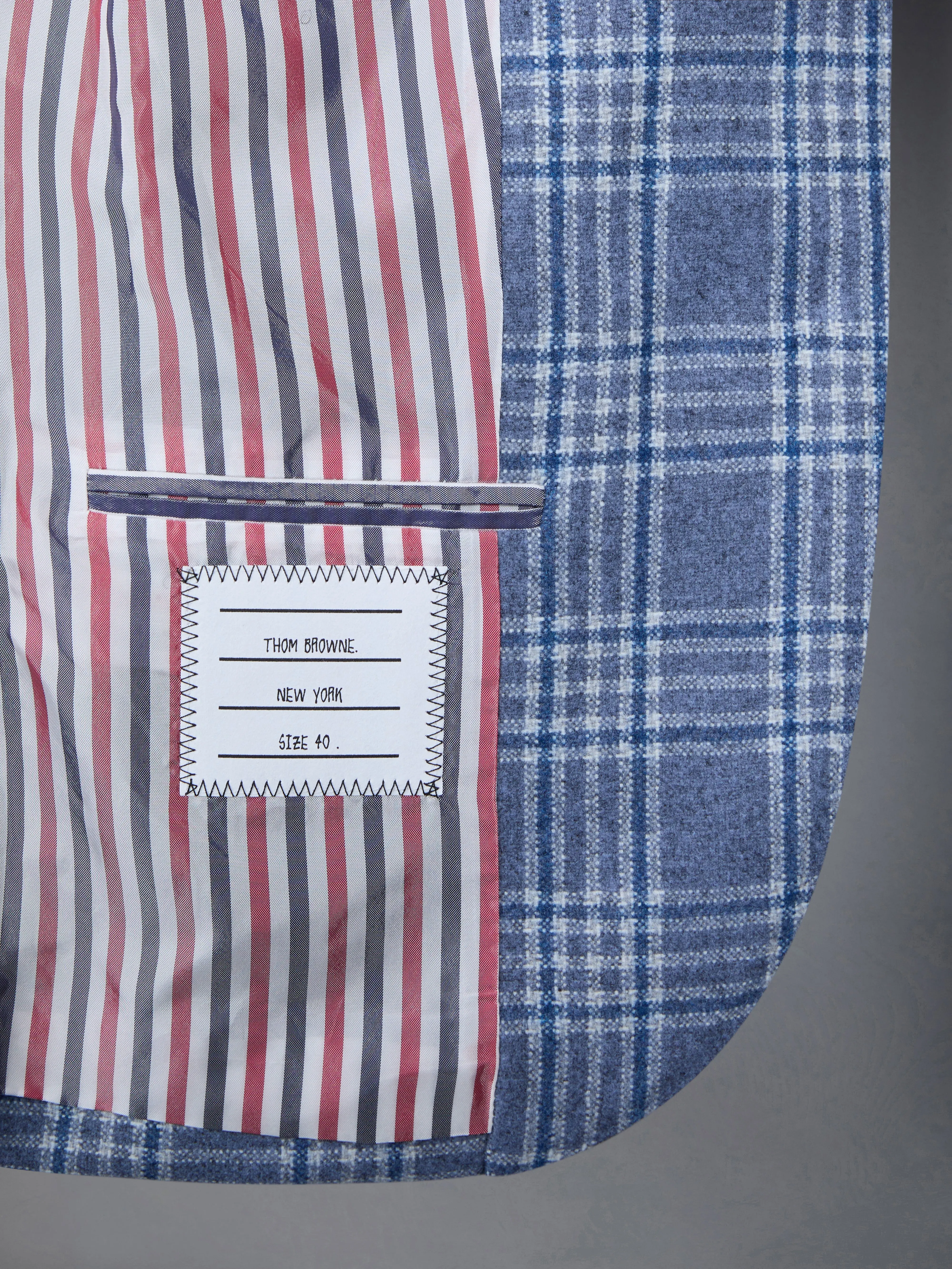 Prince of Wales Flannel High Armhole Sport Coat sold by Thom Browne product image thumbnail 5