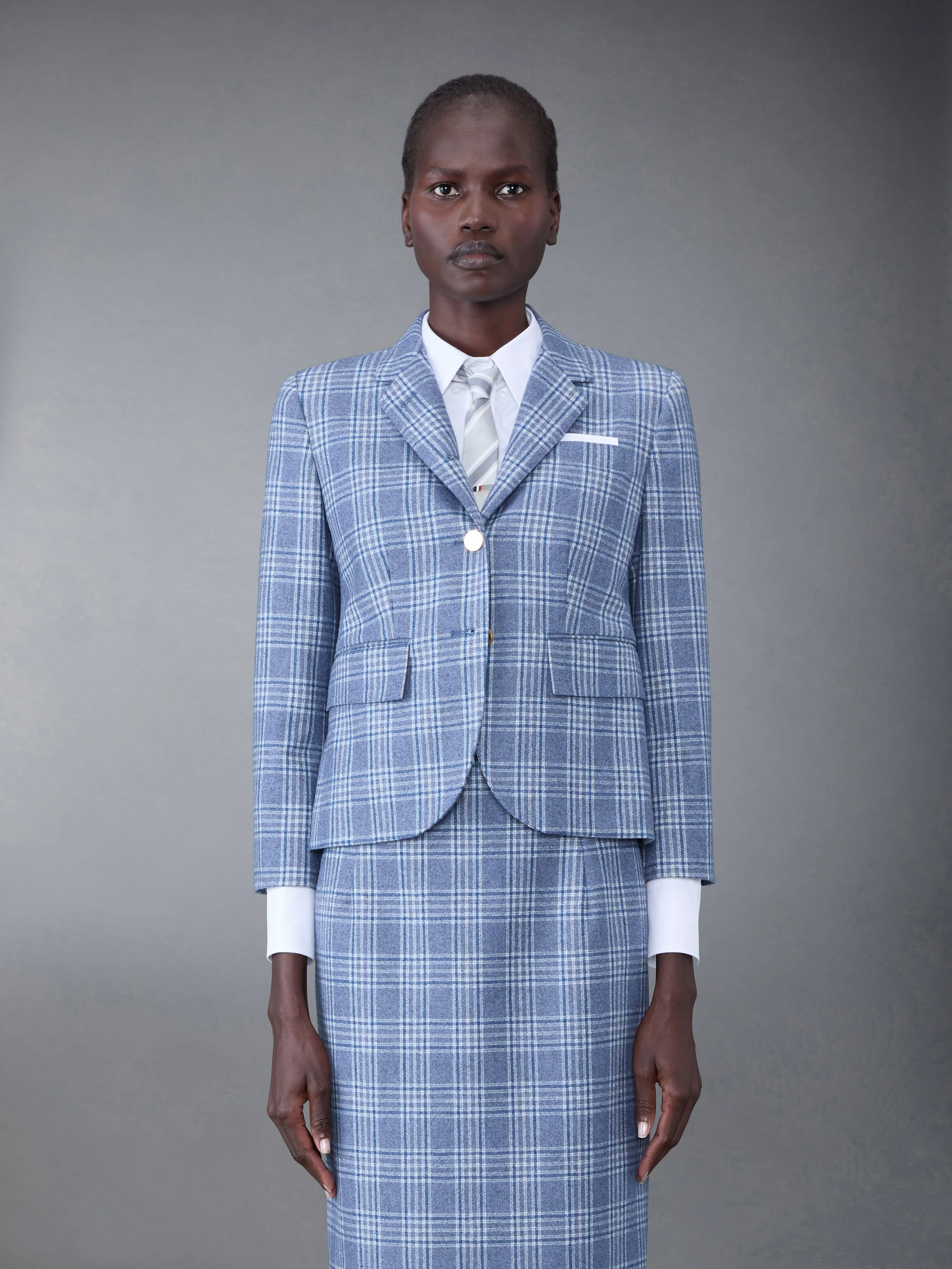 Prince of Wales Flannel High Armhole Sport Coat sold by Thom Browne